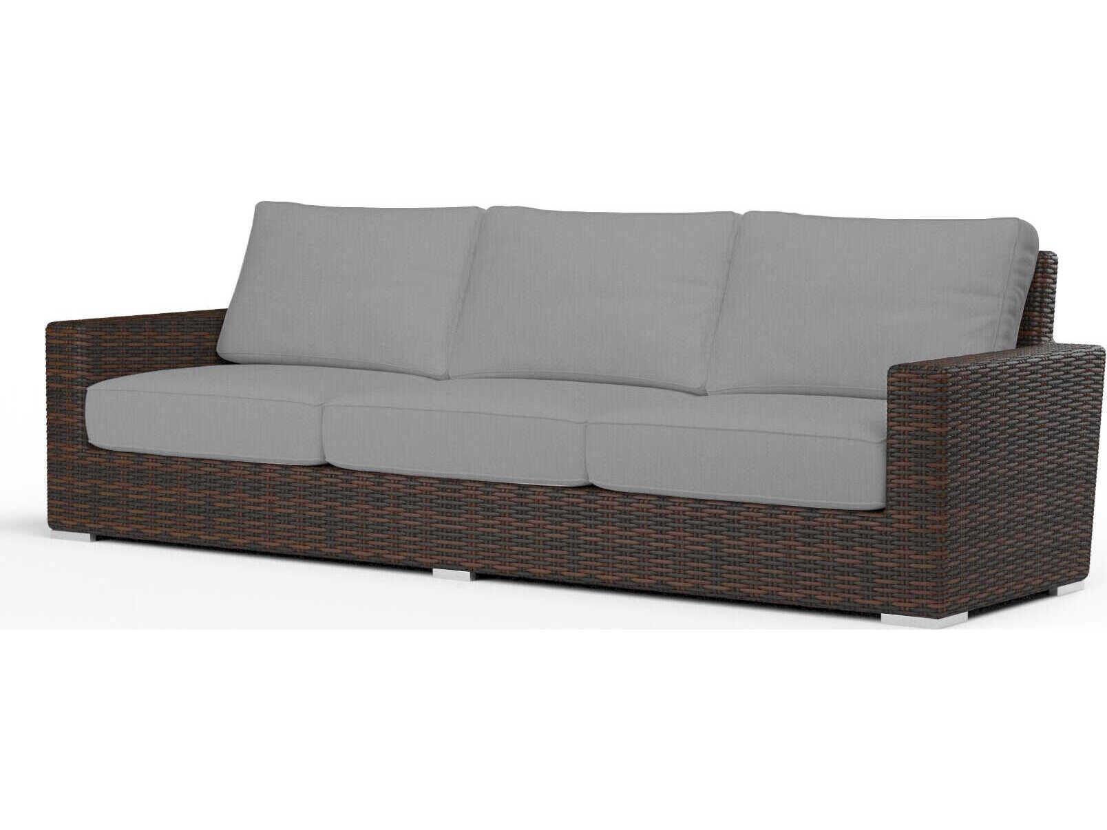 Sunset West Montecito Cognac Wicker Cushion Sofa