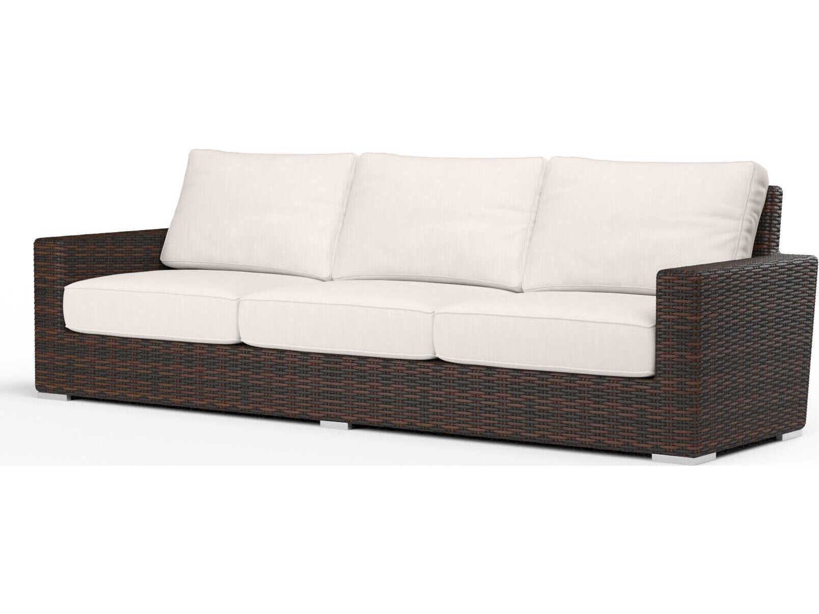Sunset West Montecito Cognac Wicker Cushion Sofa