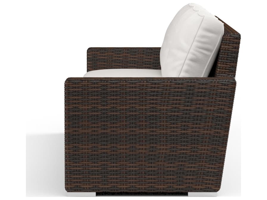 Sunset West Montecito Wicker Outdoor Sofa in Canvas Flax with Self Welt