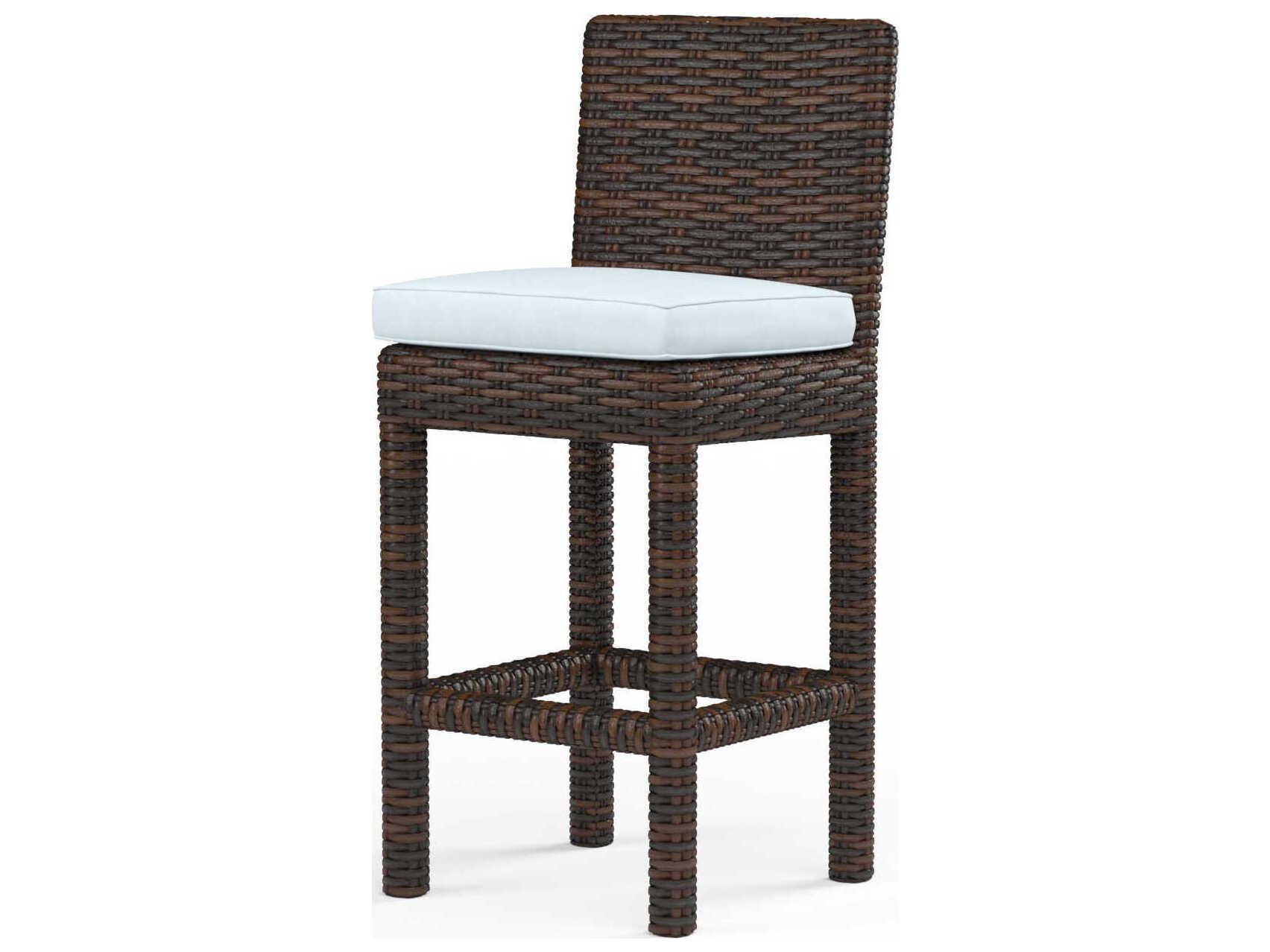 Sunset West Montecito Cognac Wicker Cushion Bar Stool