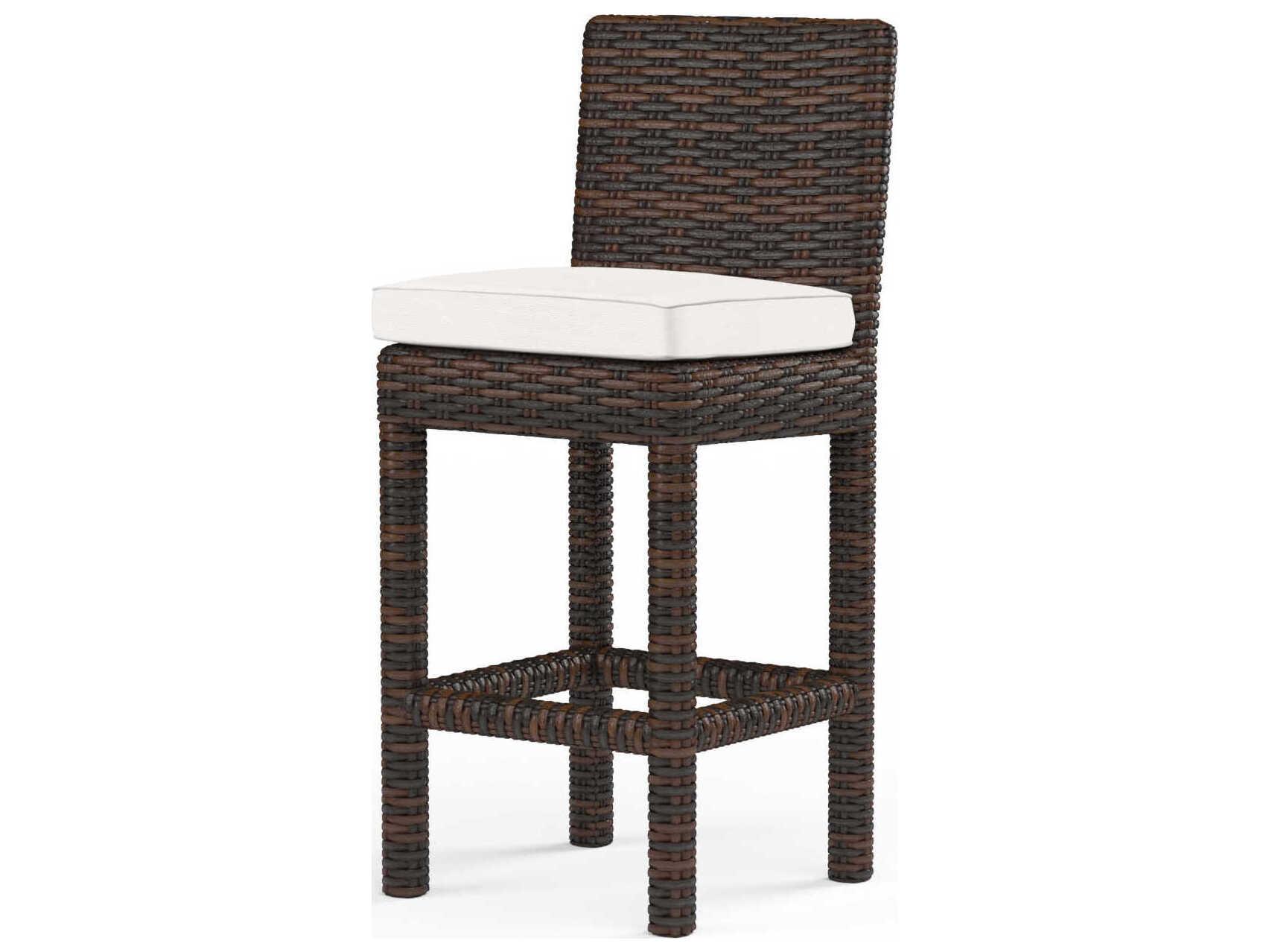 Sunset West Montecito Cognac Wicker Cushion Bar Stool