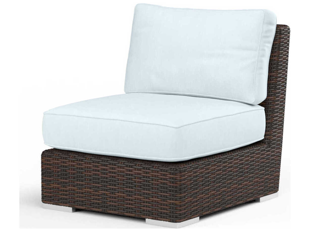 Sunset West Montecito Cognac Wicker Cushion Lounge Chair