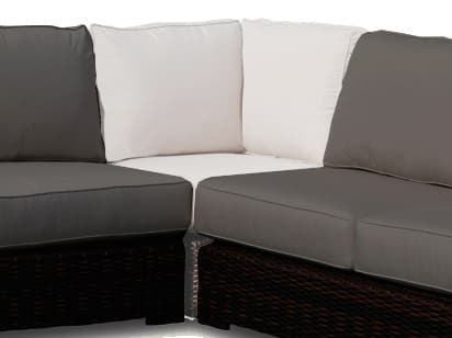 Sunset West Montecito Wicker Tobacco & Cognac Corner Outdoor Lounge Chair