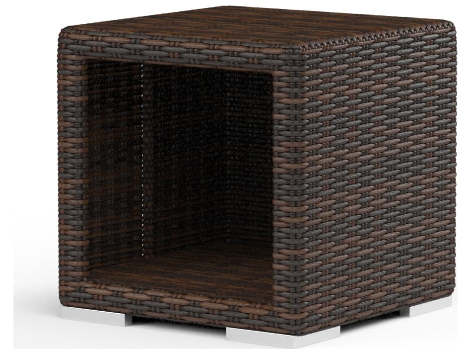 Sunset West Montecito Wicker Square Outdoor Patio End Table
