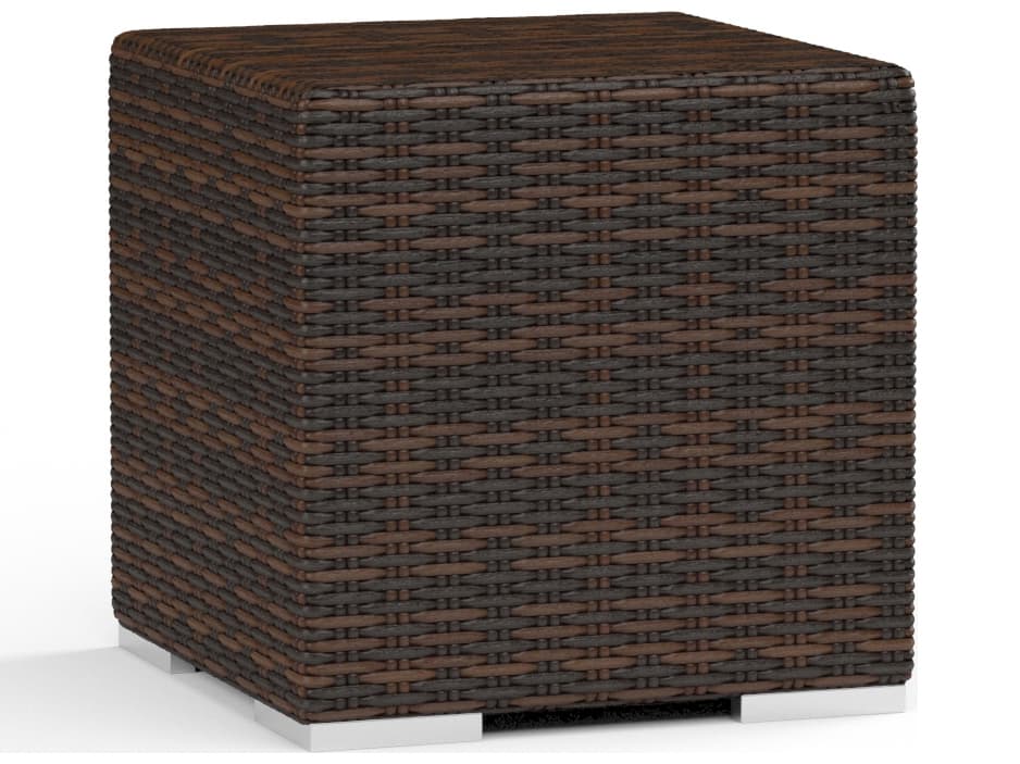 Sunset West Montecito Wicker Square Outdoor Patio End Table