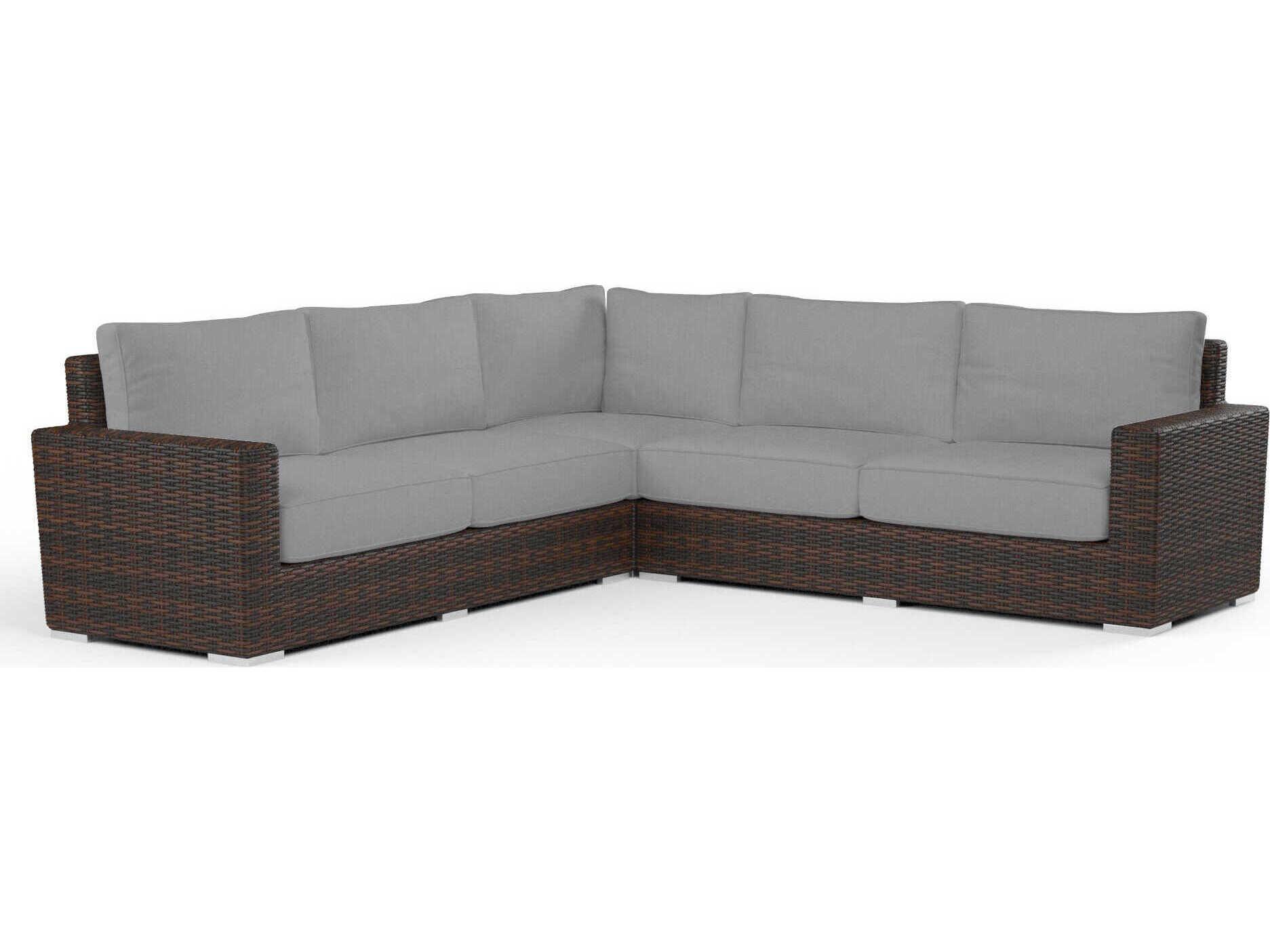 Sunset West Montecito Cognac Wicker Cushion Sofa