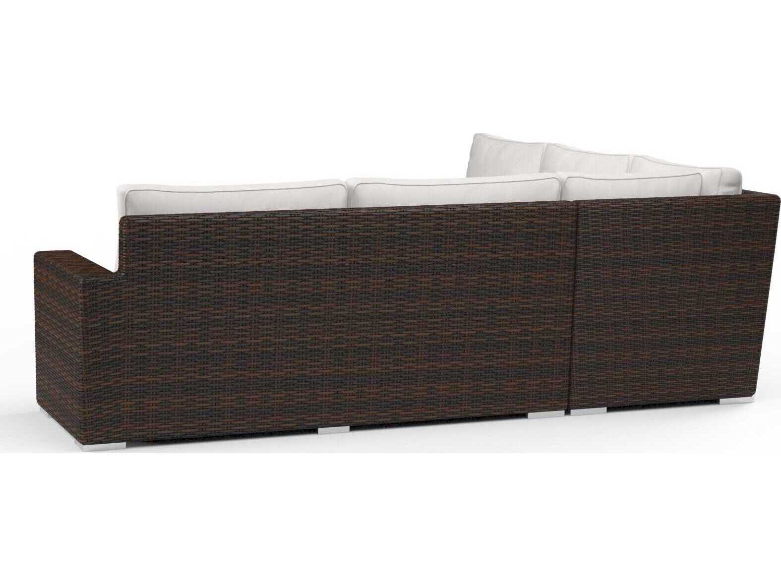 Sunset West Montecito Cognac Wicker Cushion Sofa