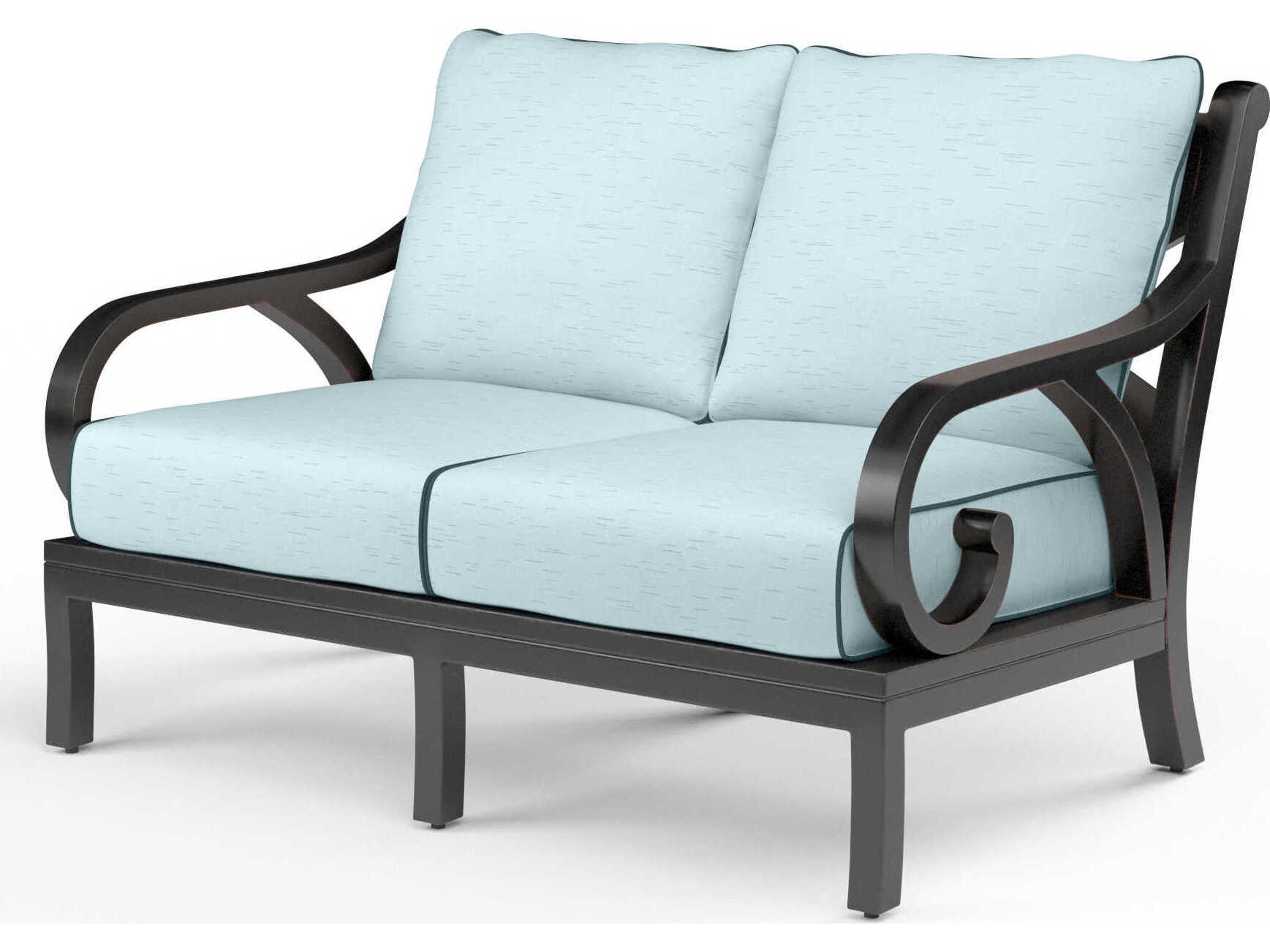 Sunset West Monterey Copper Aluminum Cushion Loveseat