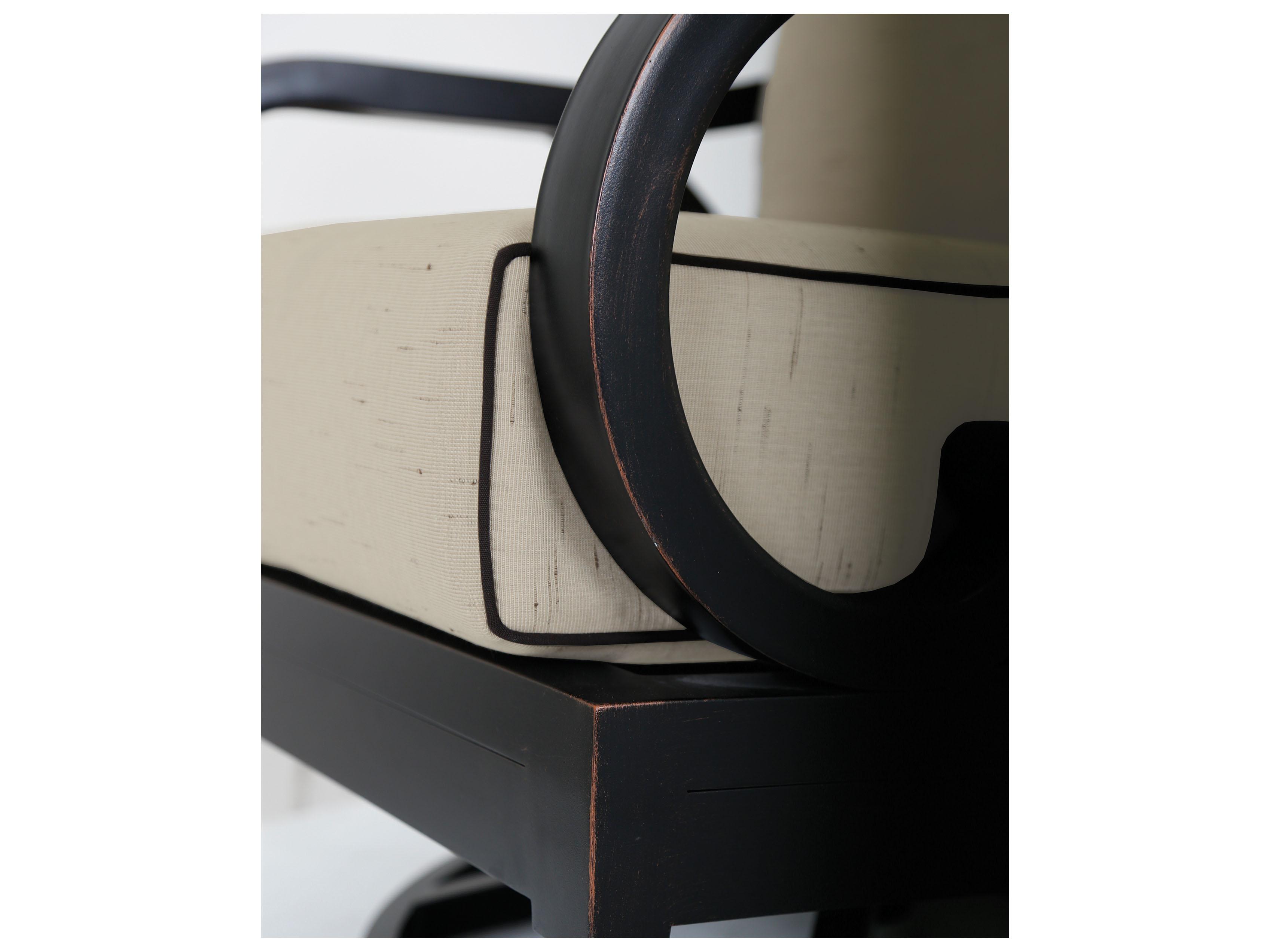 Sunset West Monterey Outdoor Counter Stool in Frequency Sand with Canvas Walnut Welt