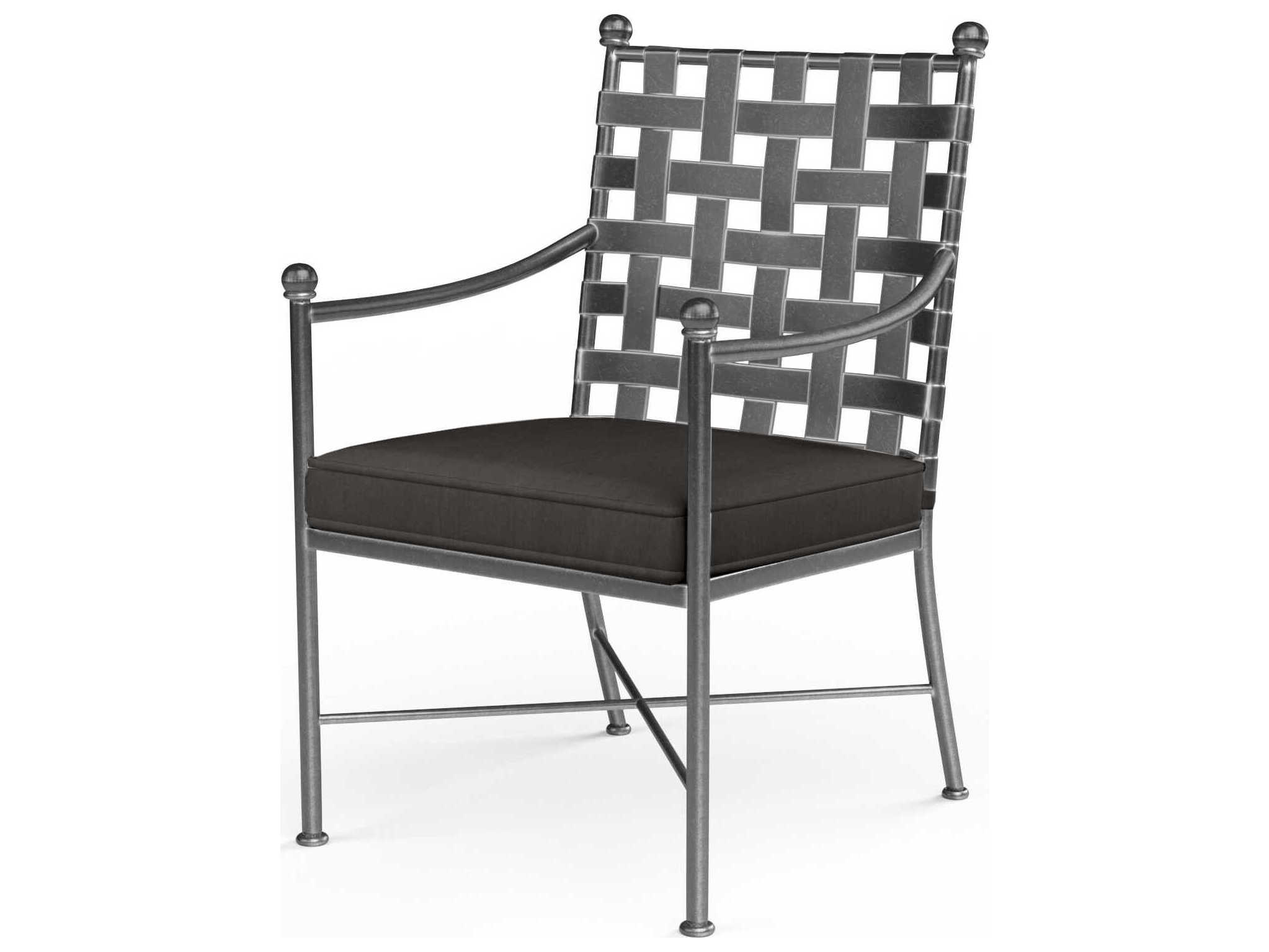 Sunset West Provence Pewter Wrought Iron Cushion Dining Chair