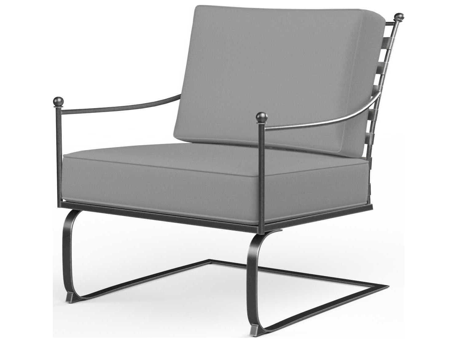 Sunset West Provence Pewter Wrought Iron Cushion Lounge Chair