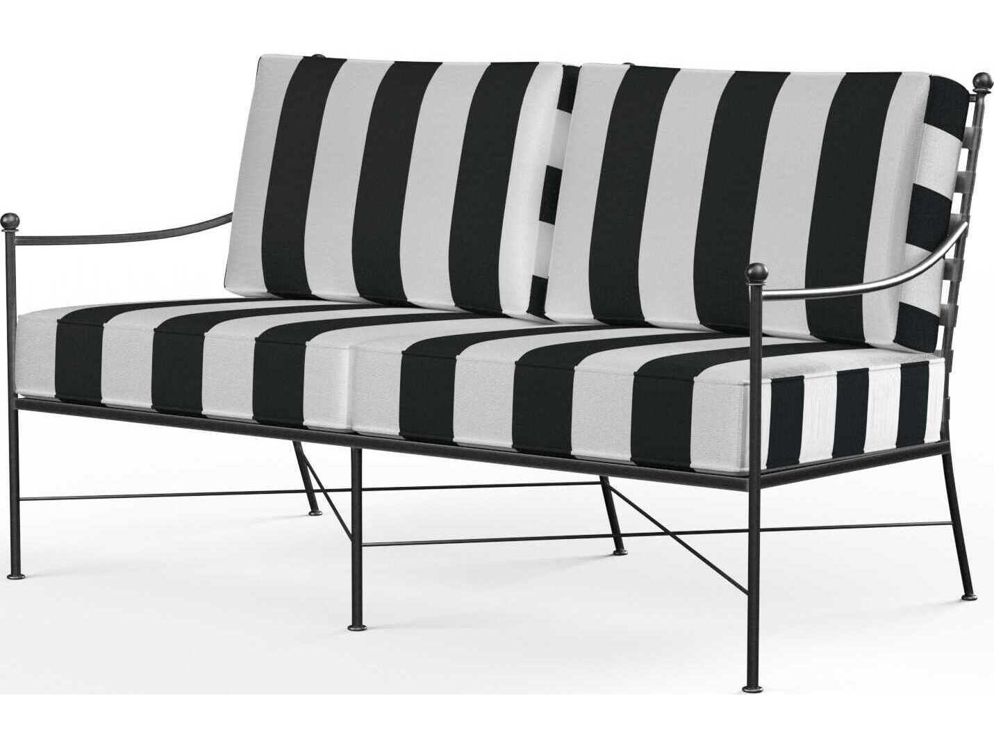 Sunset West Provence Pewter Wrought Iron Cushion Loveseat