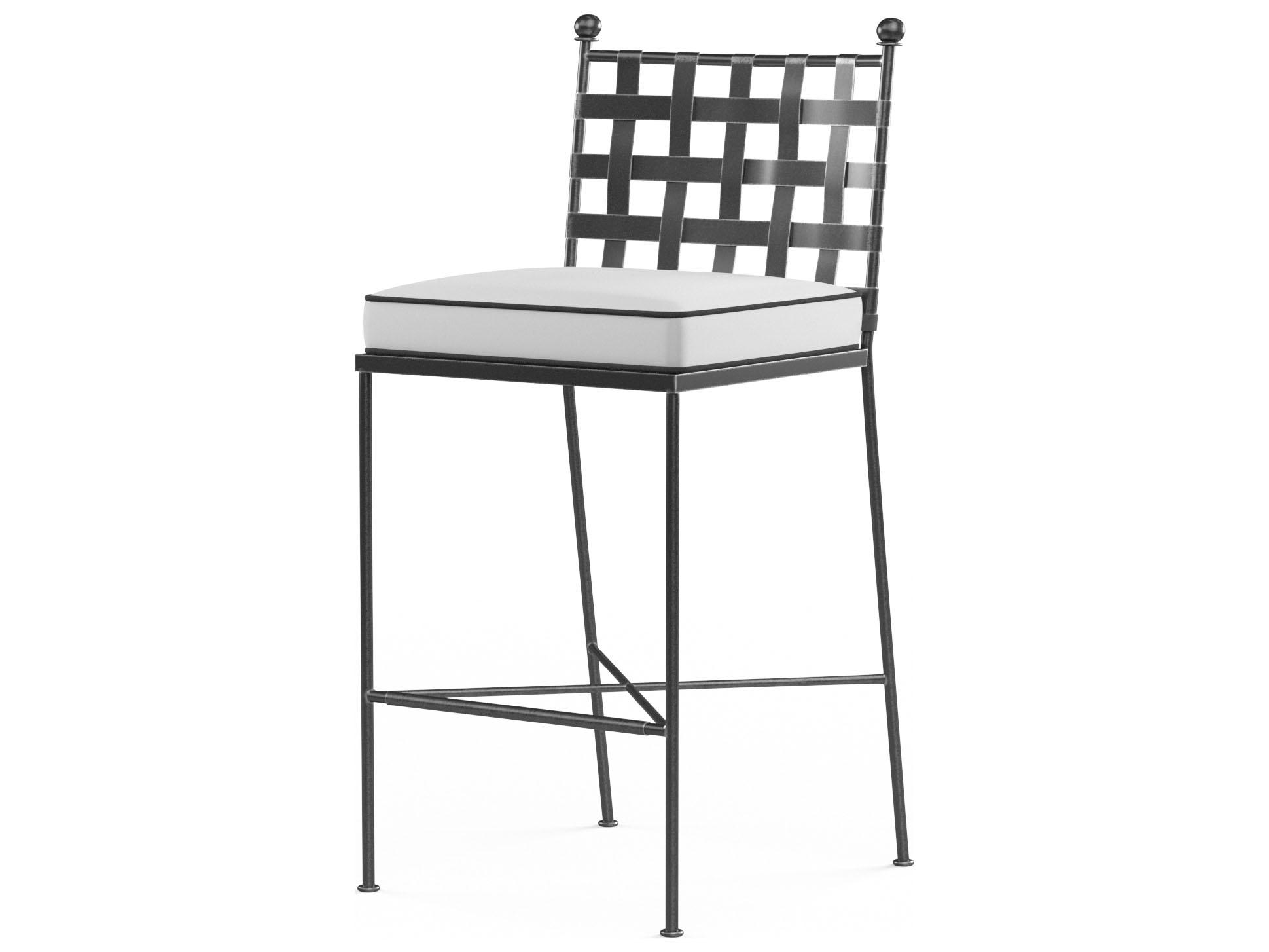 Sunset West Provence Wrought Iron Outdoor Patio Bar Stool