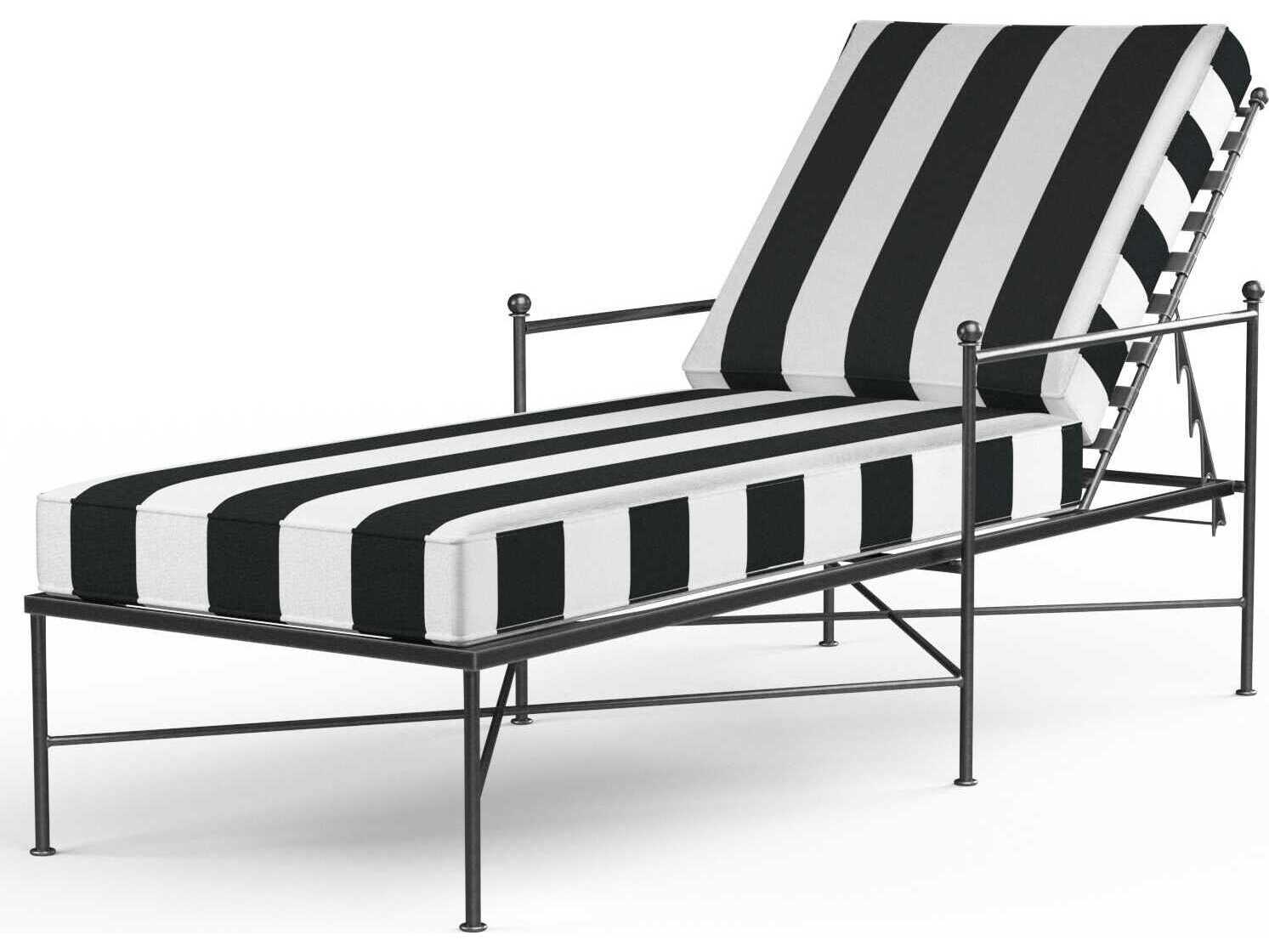 Sunset West Provence Pewter Wrought Iron Cushion Chaise Lounge