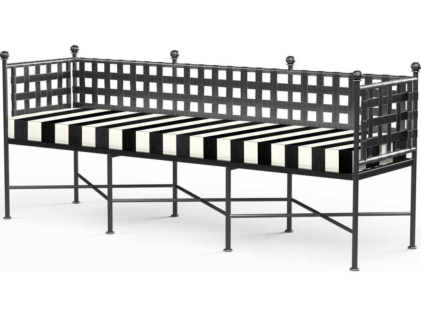 Sunset West Provence Pewter Wrought Iron Cushion Bench