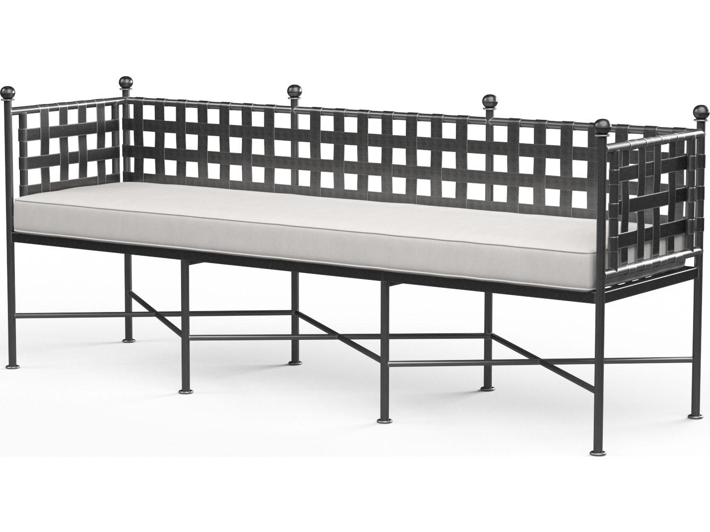 Sunset West Provence Wrought Iron Century Pewter Garden Patio Bench