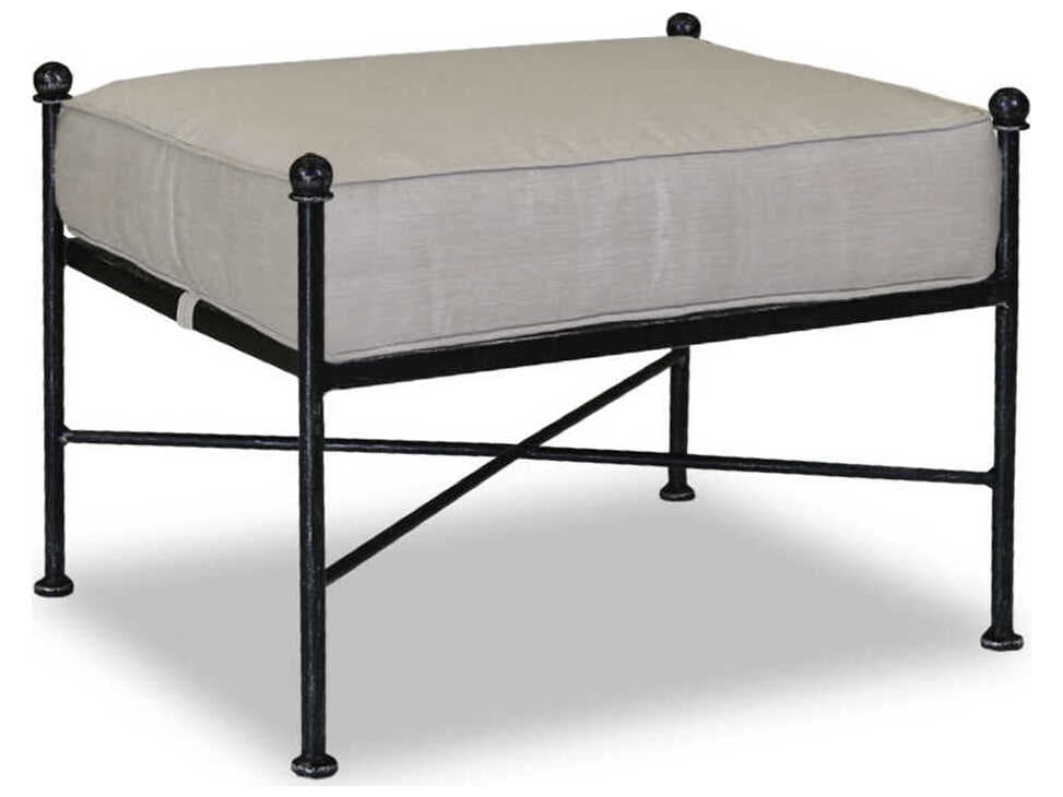 Sunset West Provence Blacks Wrought Iron Cushion Ottoman