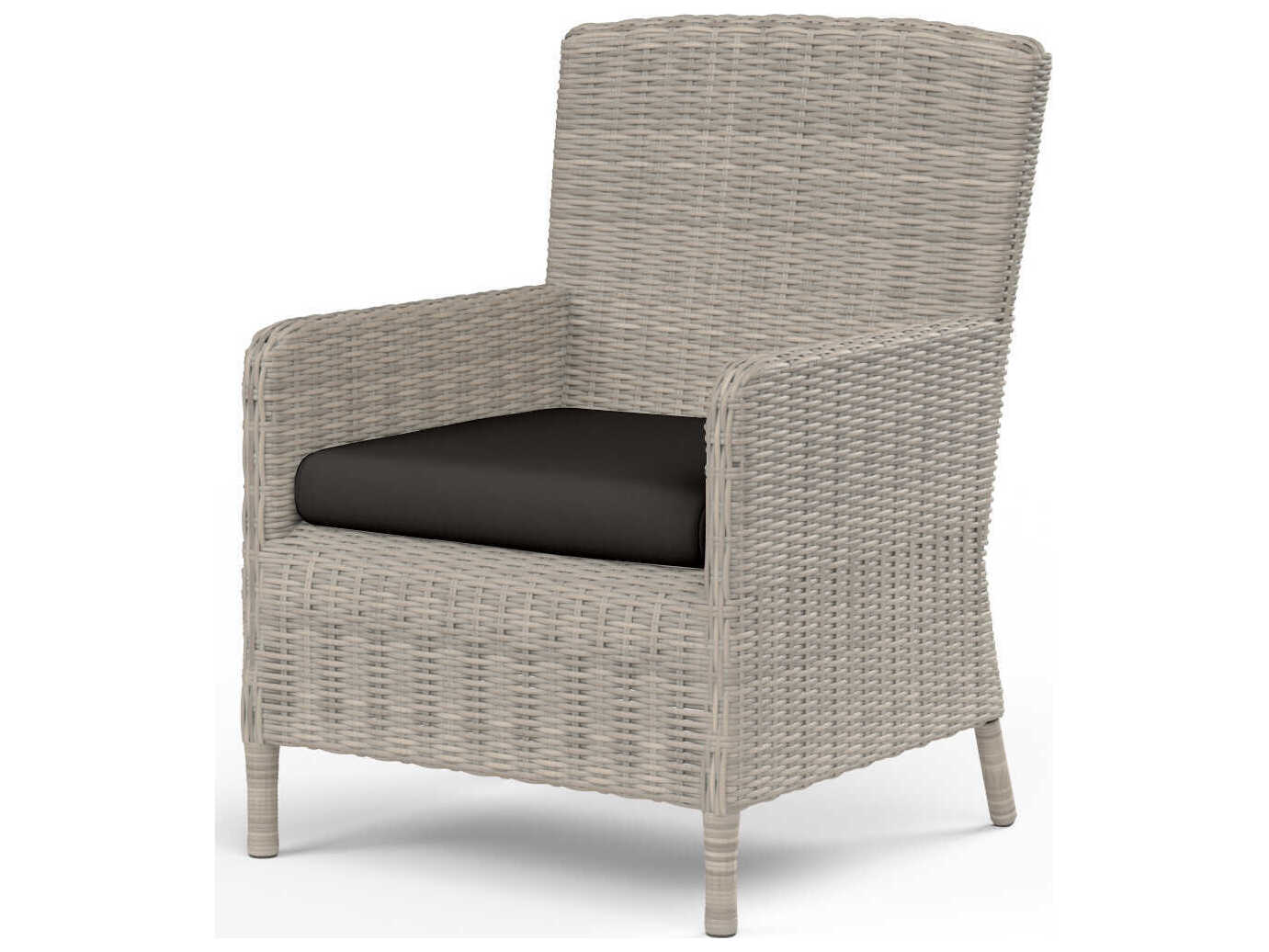 Sunset West Manhattan Gray Wicker Cushion Dining Chair