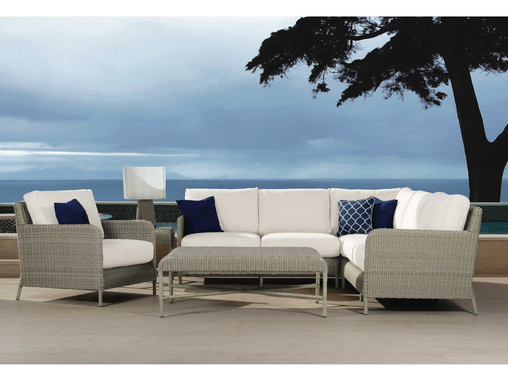 Sunset West Manhattan Gray Resin Cushion Lounge Chair