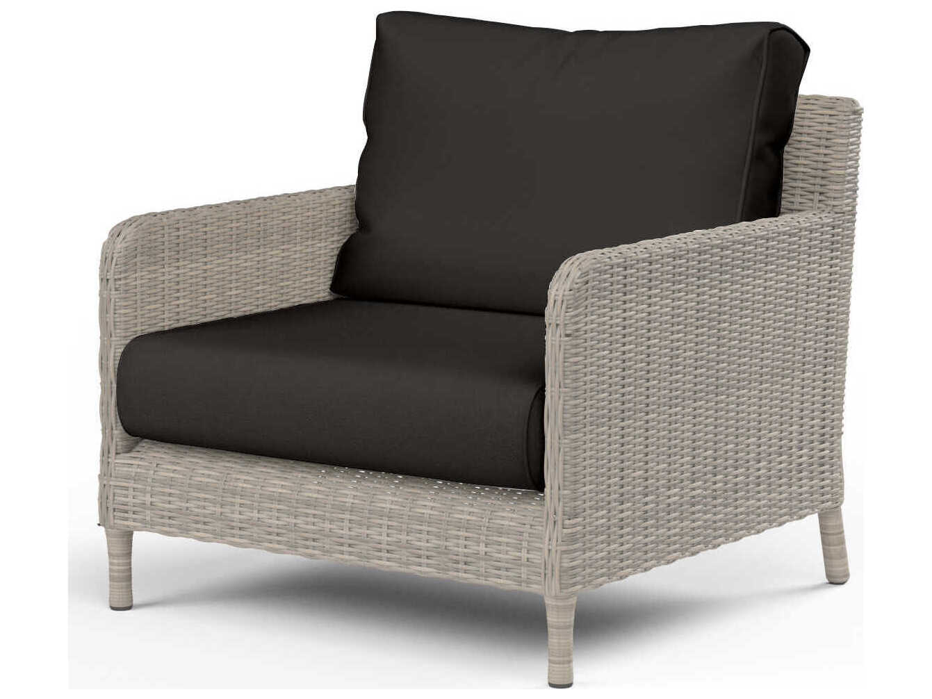 Sunset West Manhattan Gray Wicker Cushion Lounge Chair