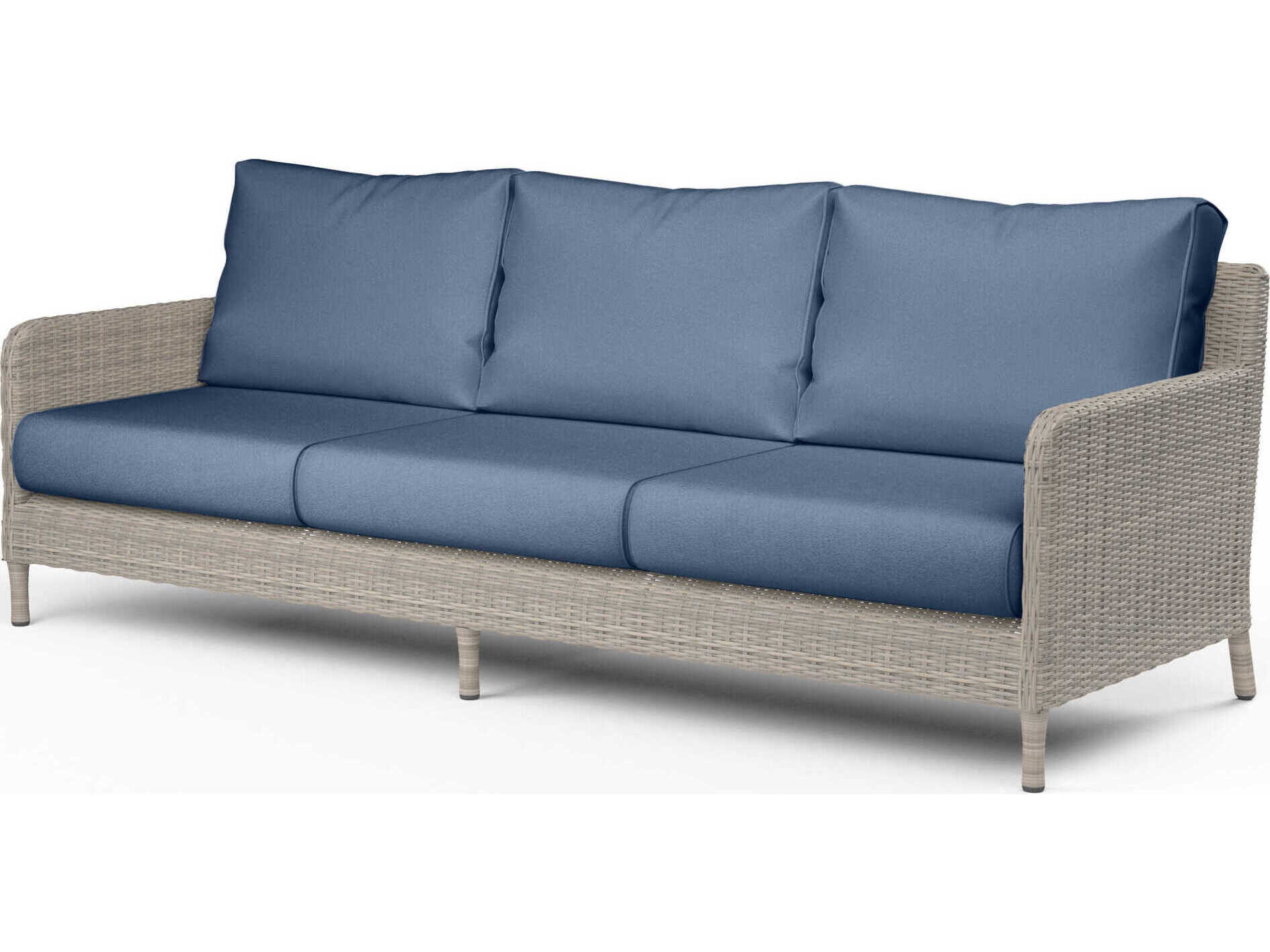 Sunset West Manhattan Gray Wicker Cushion Sofa