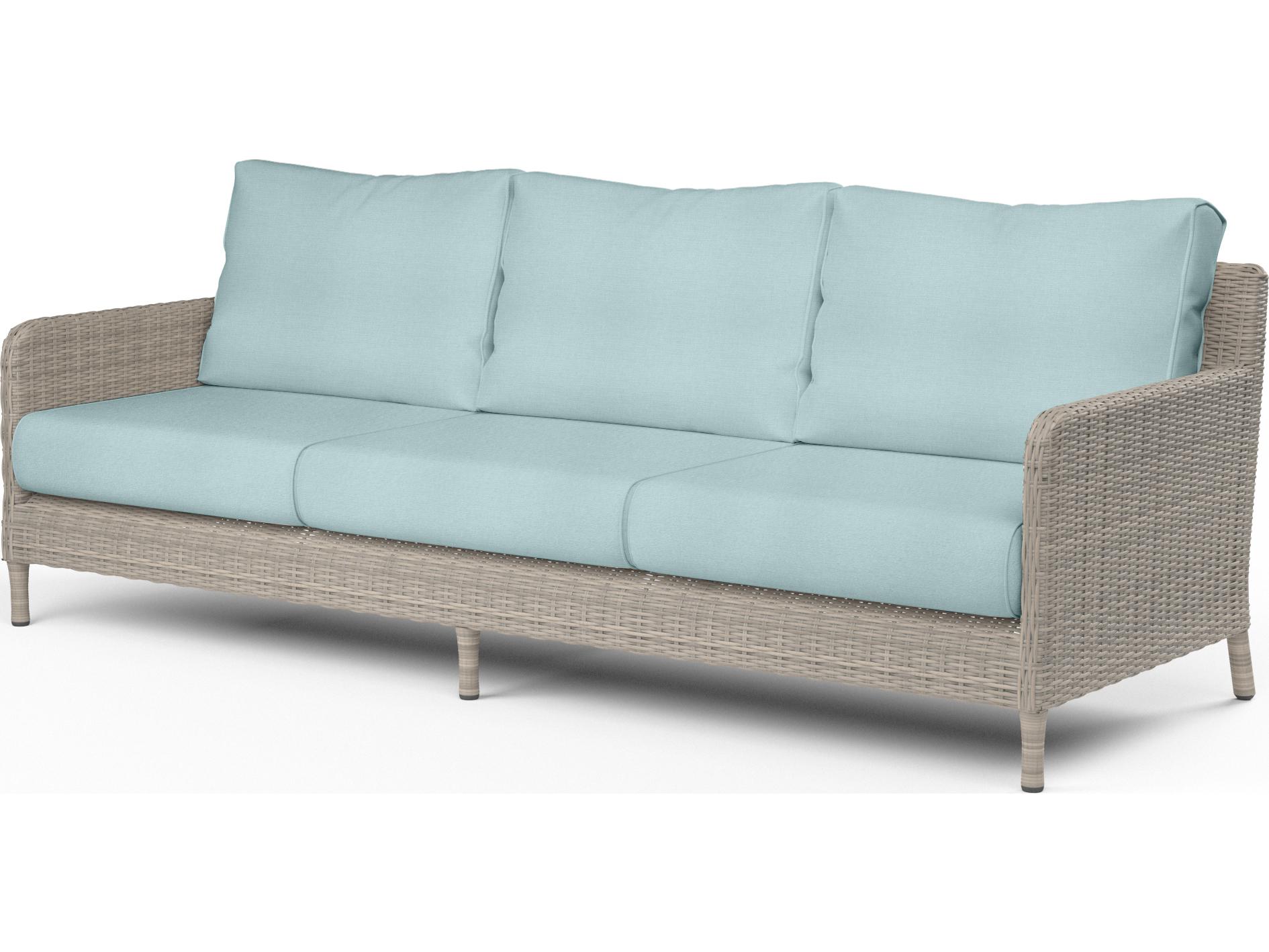 Sunset West Manhattan Wicker Outdoor Patio Sofa