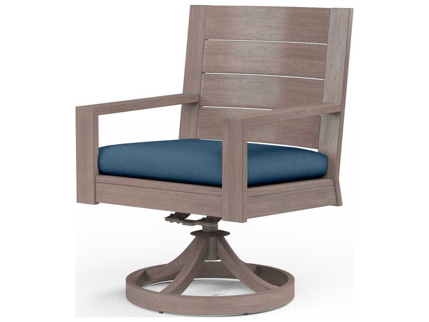 Sunset West Laguna Driftwood Aluminum Cushion Dining Chair