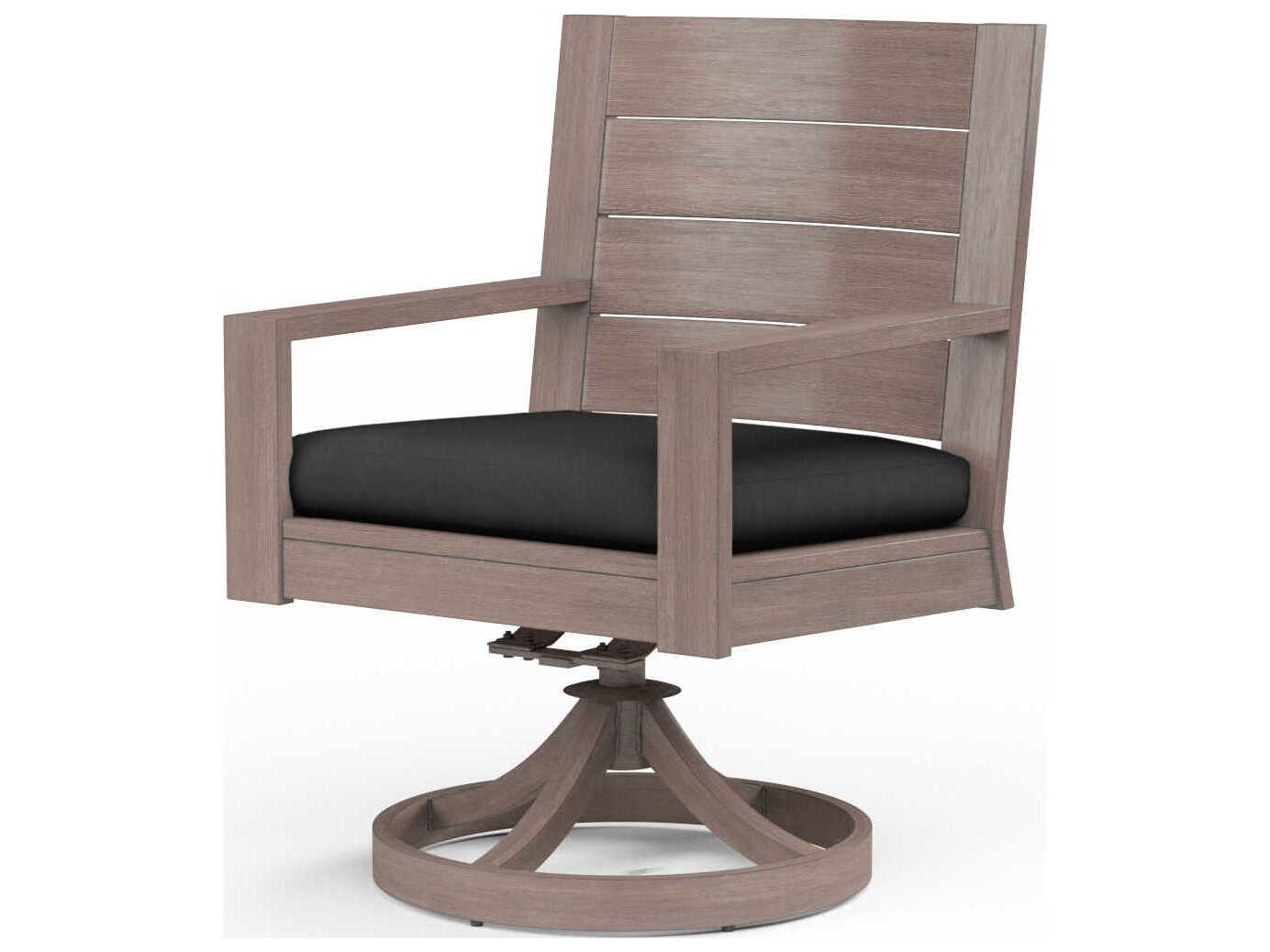 Sunset West Laguna Driftwood Aluminum Cushion Dining Chair