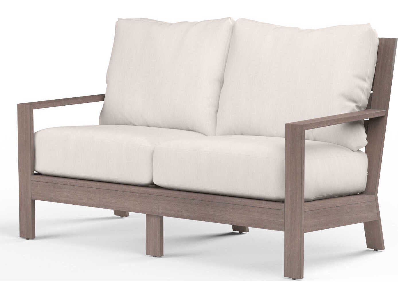 Sunset West Laguna Driftwood Aluminum Cushion Loveseat