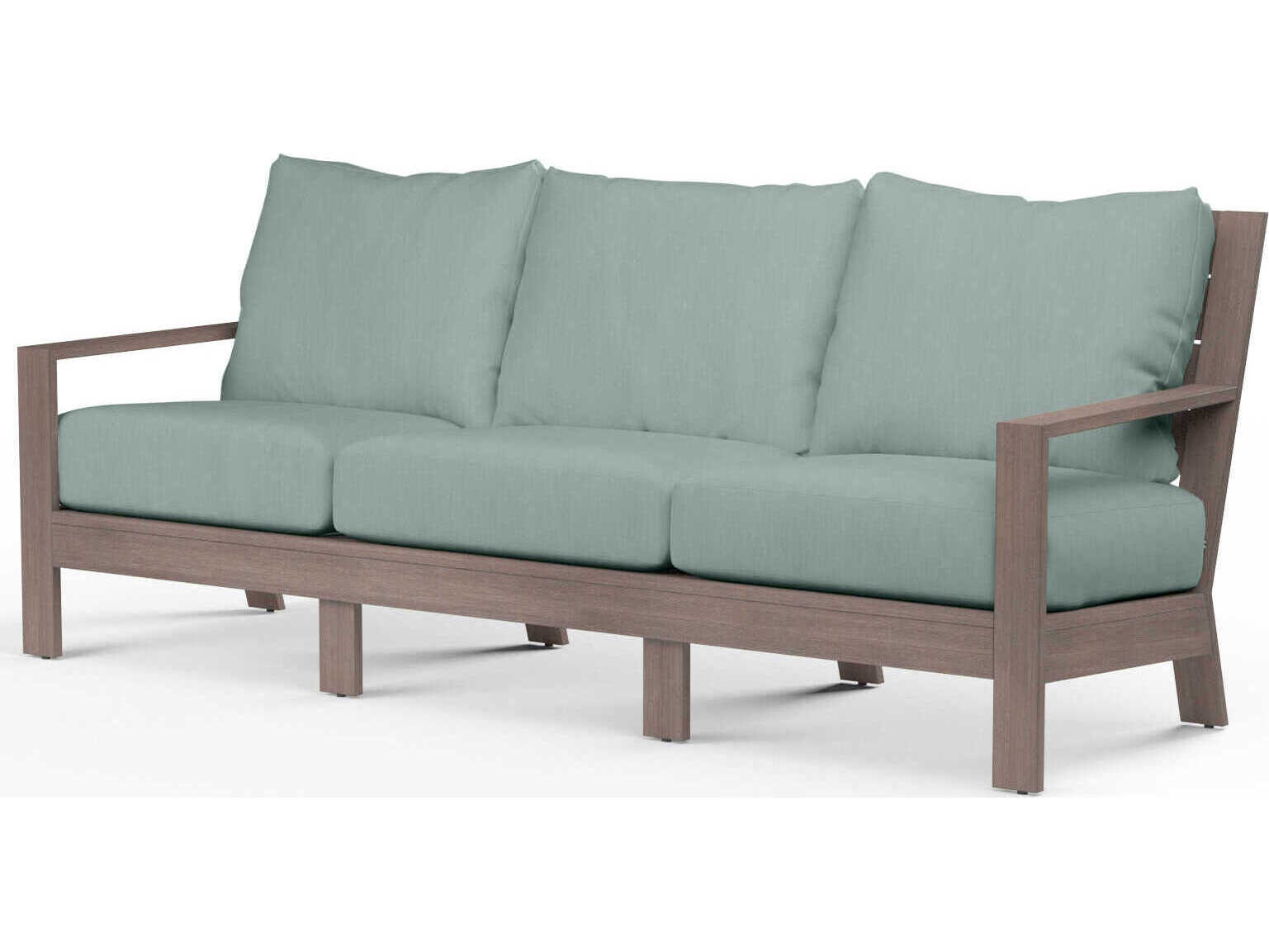 Sunset West Laguna Driftwood Aluminum Cushion Sofa