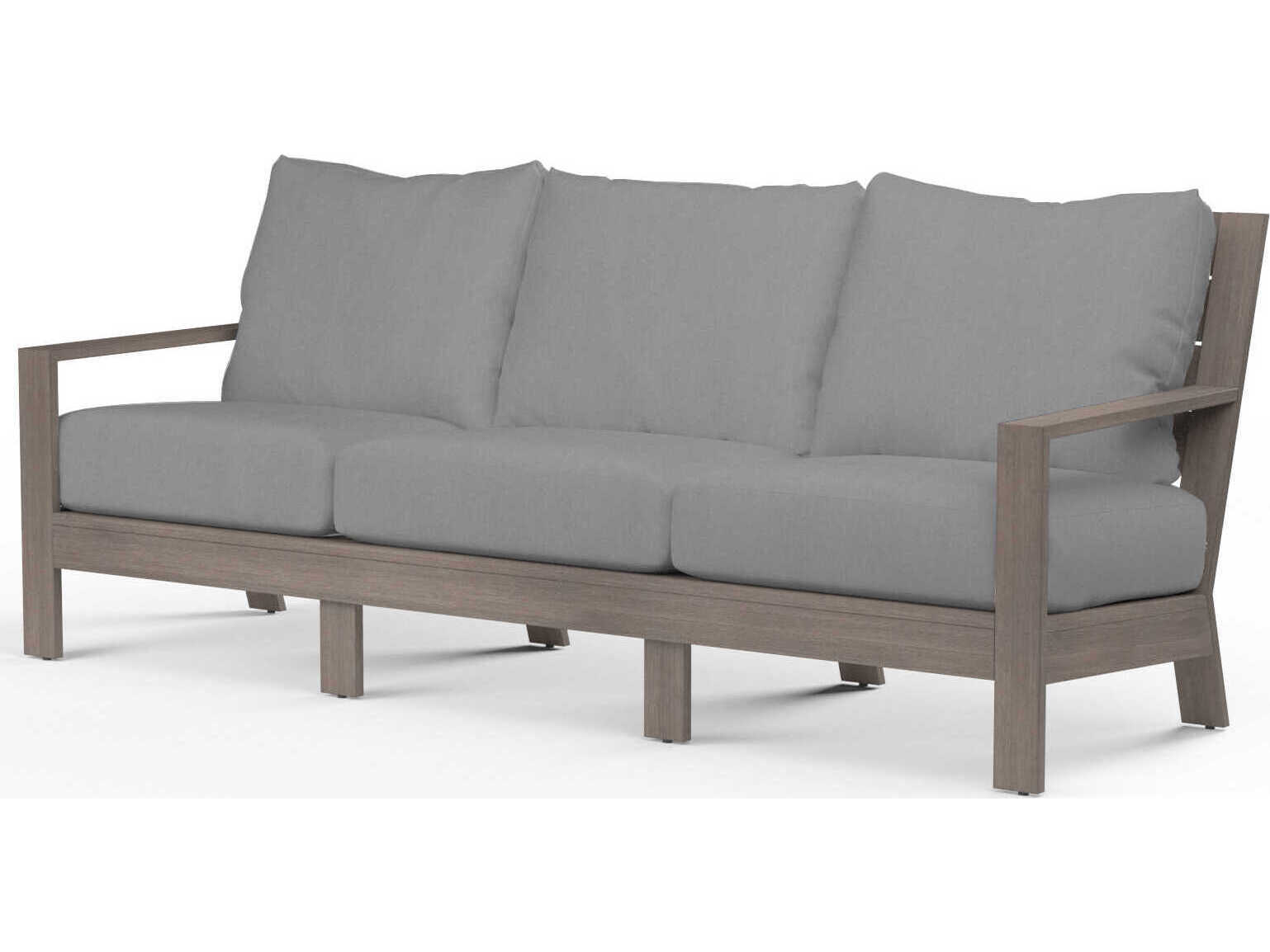 Sunset West Laguna Driftwood Aluminum Cushion Sofa