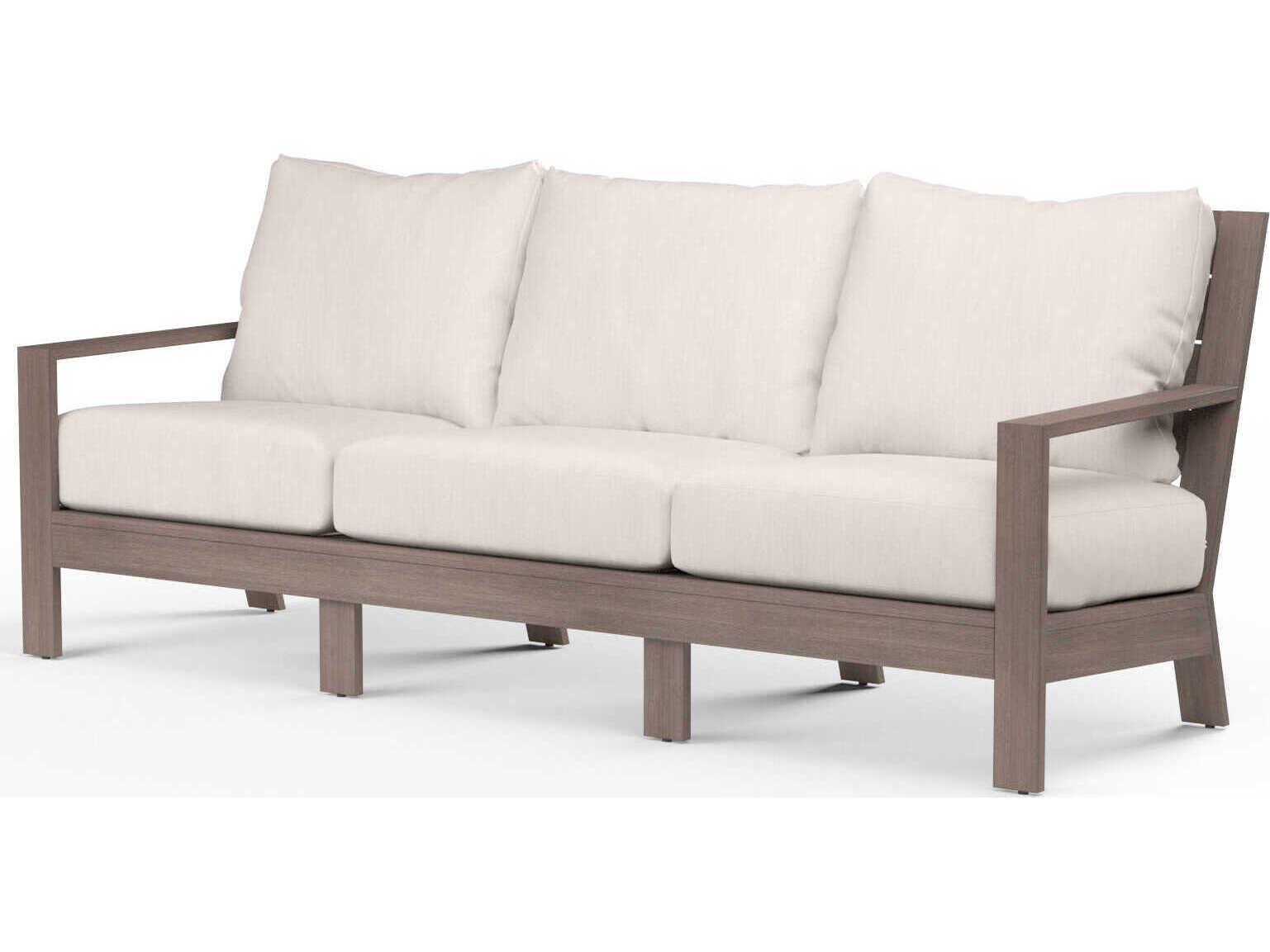 Sunset West Laguna Driftwood Aluminum Cushion Sofa