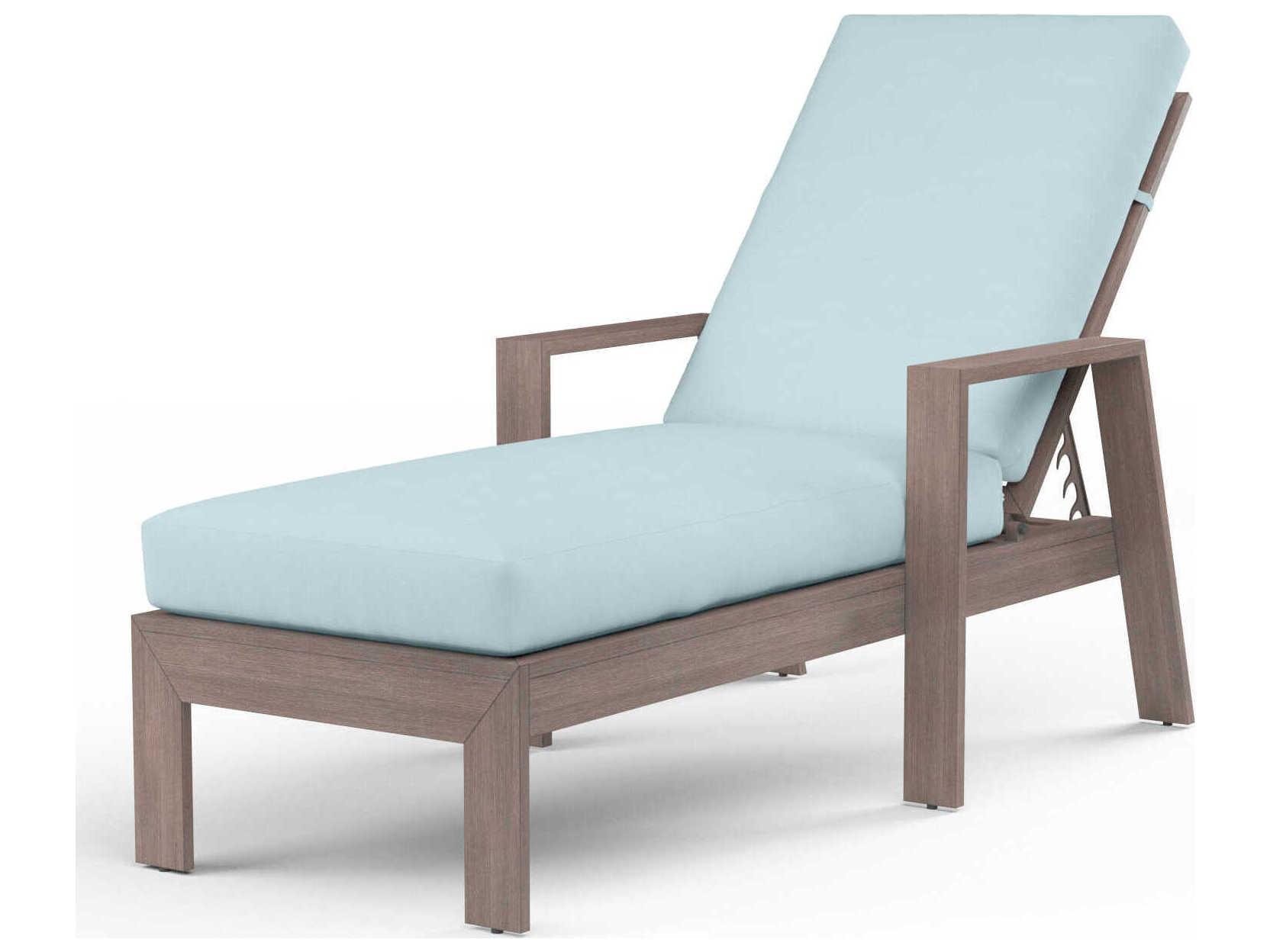 Sunset West Laguna Driftwood Aluminum Cushion Chaise Lounge