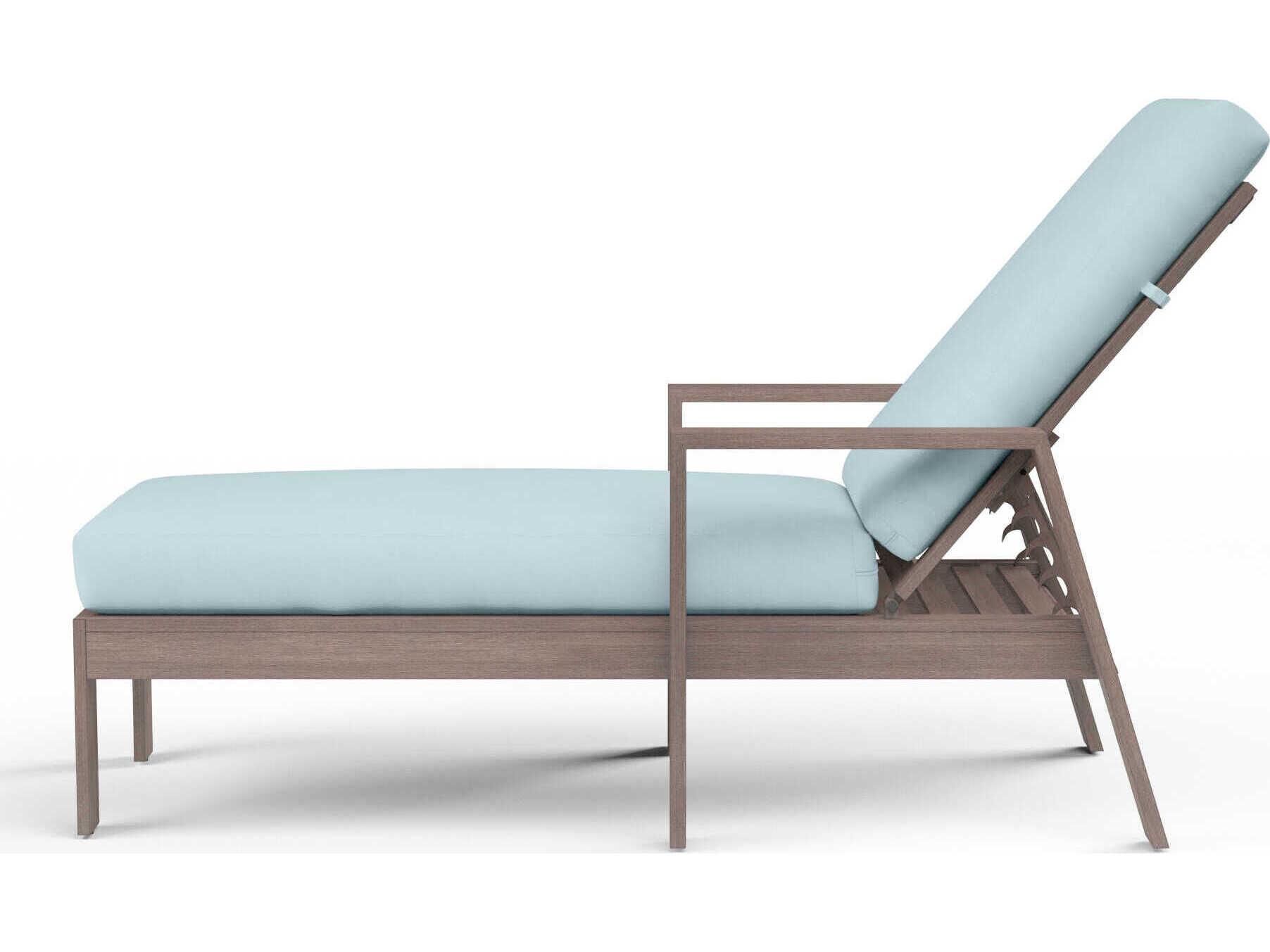 Sunset West Laguna Driftwood Aluminum Cushion Chaise Lounge