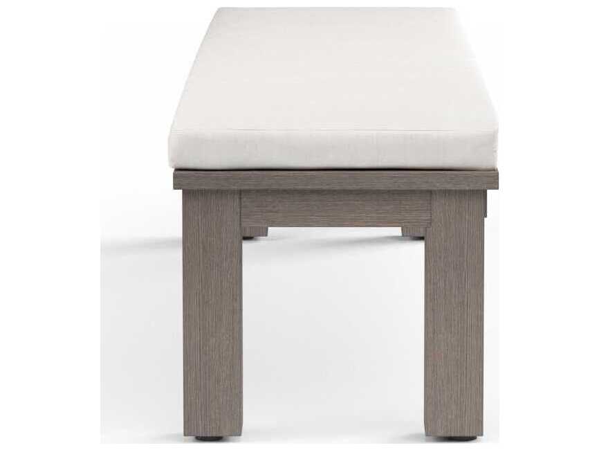 Sunset West Laguna Light Wood Aluminum Cushion Bench