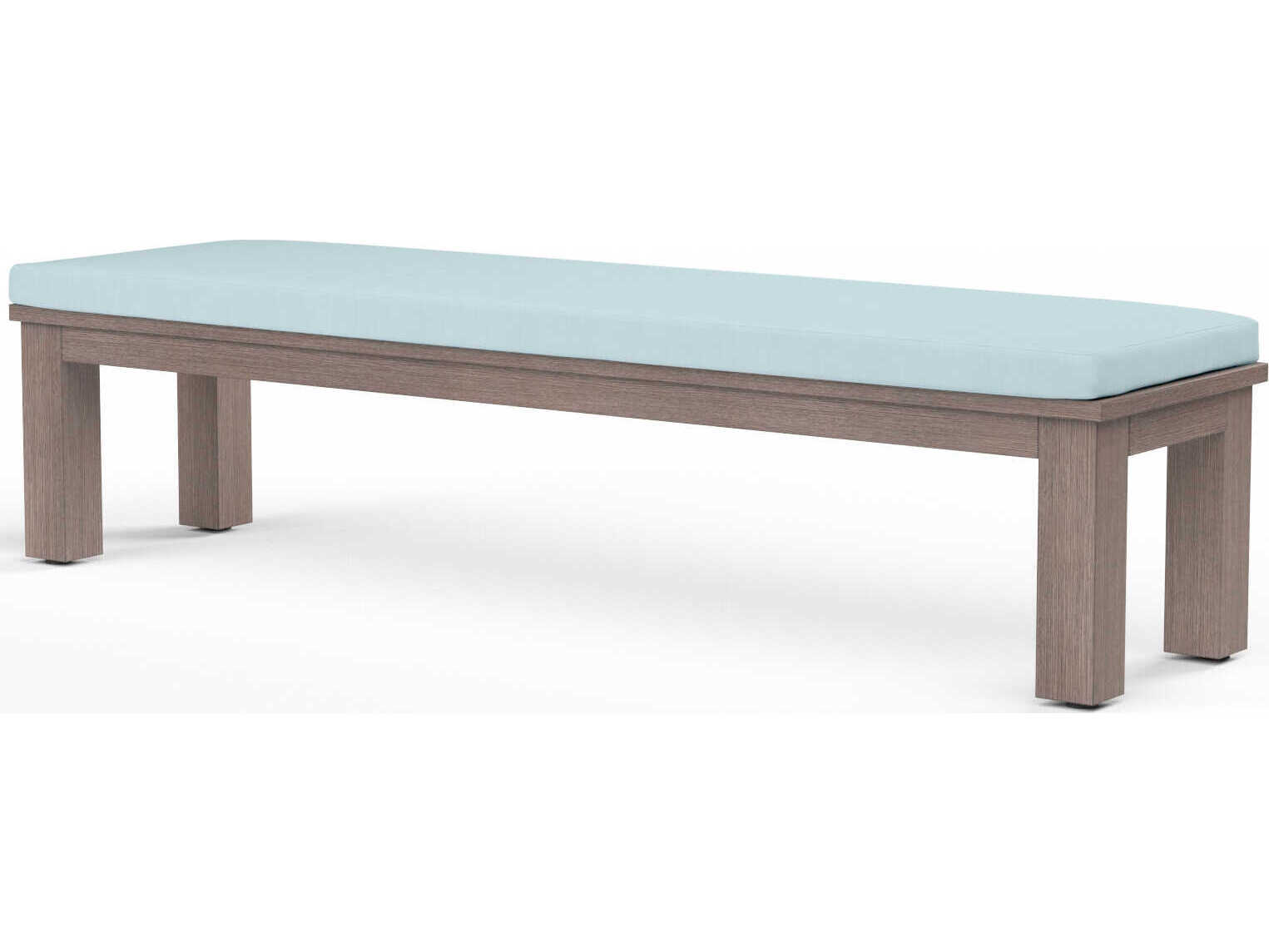Sunset West Laguna Driftwood Aluminum Cushion Bench