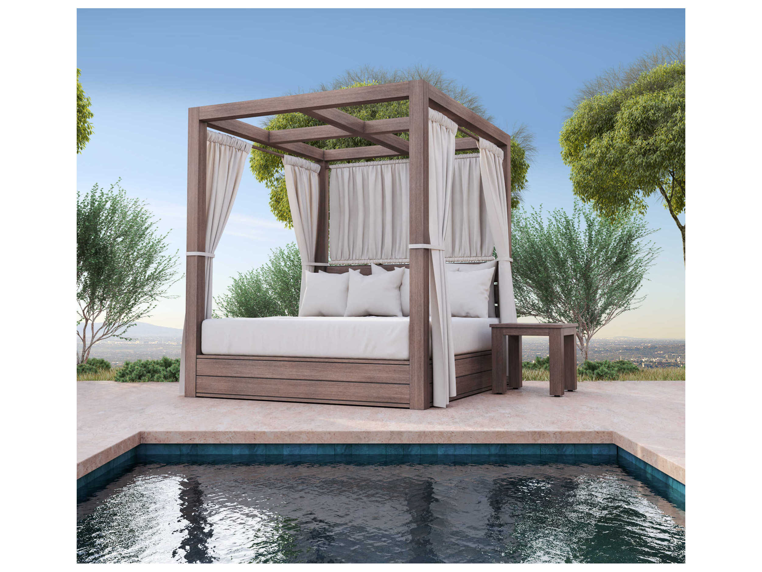 Sunset West Laguna Driftwood Aluminum Cushion Lounge Bed