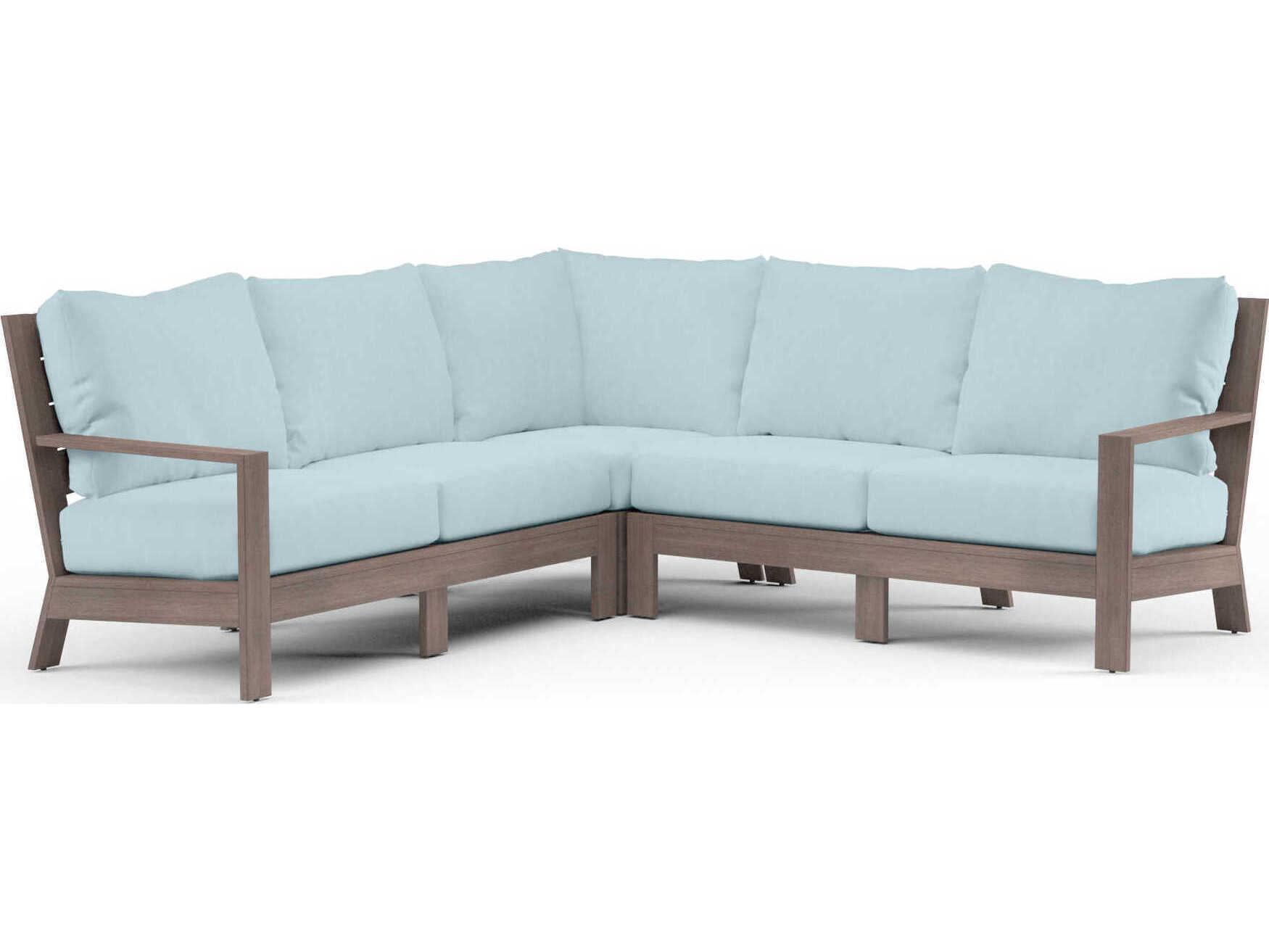 Sunset West Laguna Driftwood Aluminum Cushion Sofa