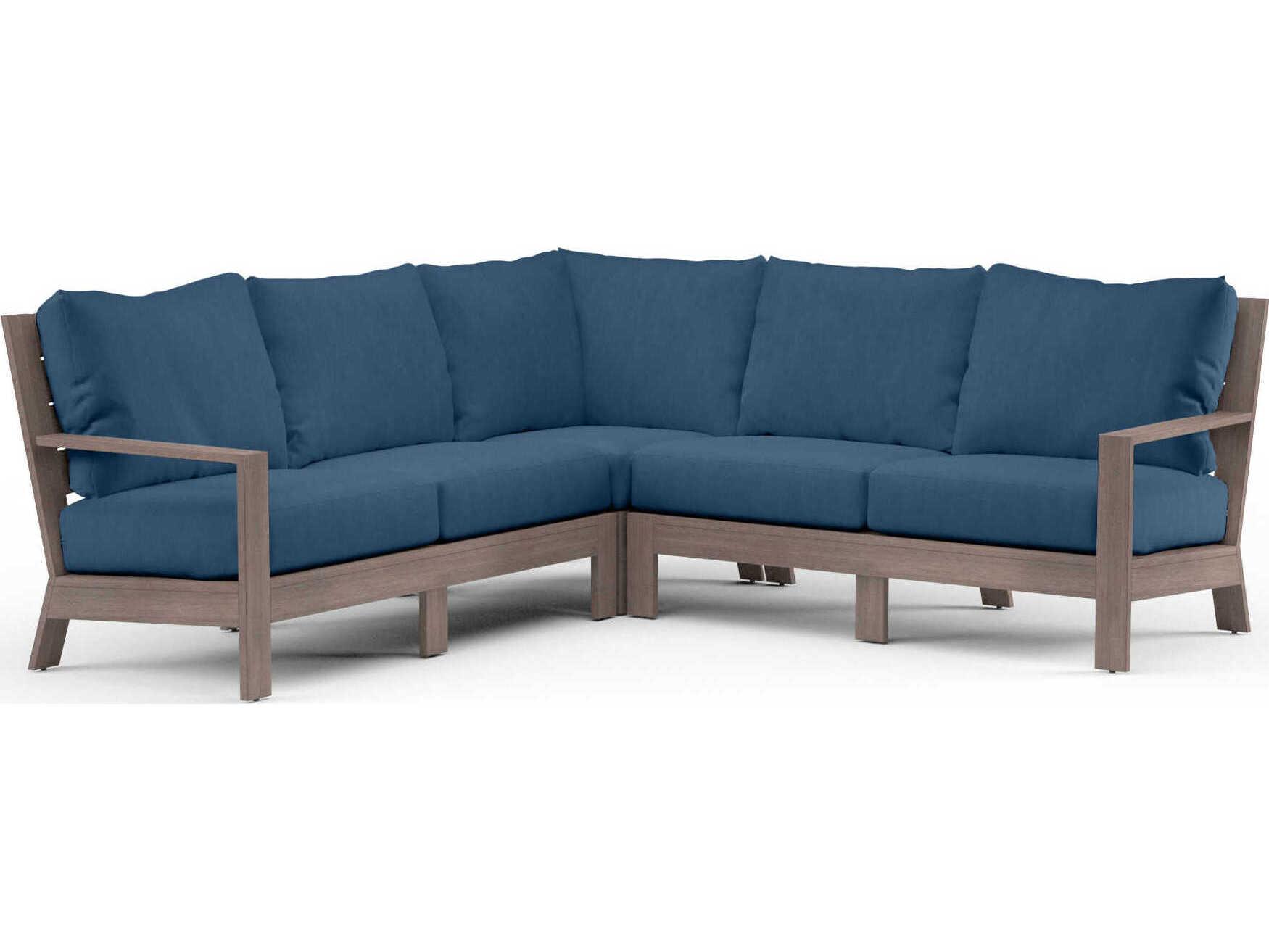 Sunset West Laguna Driftwood Aluminum Cushion Sofa