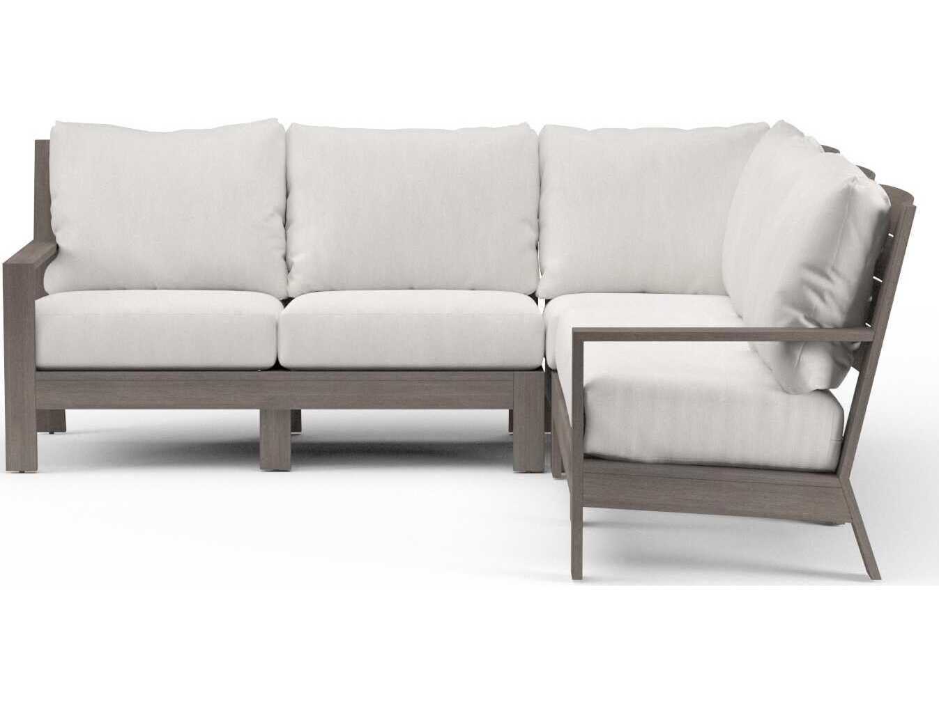 Sunset West Laguna Driftwood Aluminum Cushion Sofa