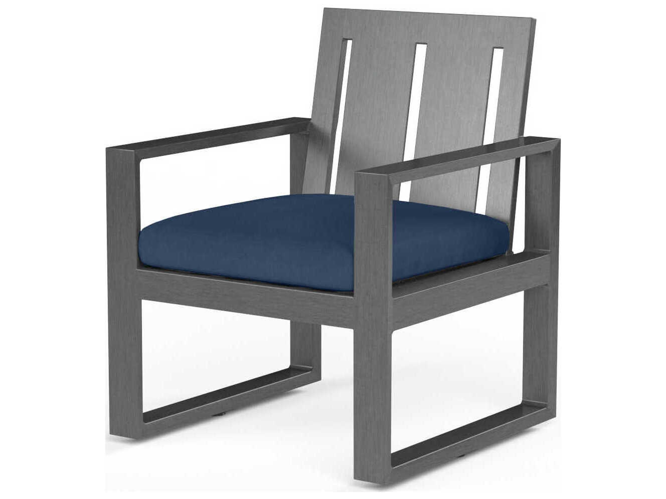 Sunset West Redondo Slate Aluminum Cushion Dining Chair