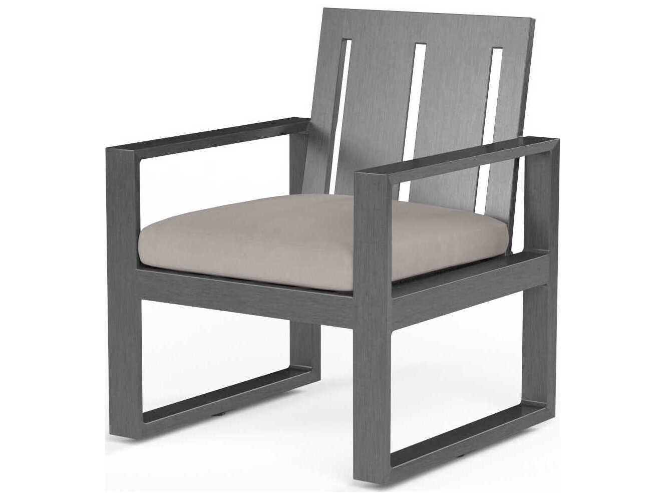 Sunset West Redondo Slate Aluminum Cushion Dining Chair