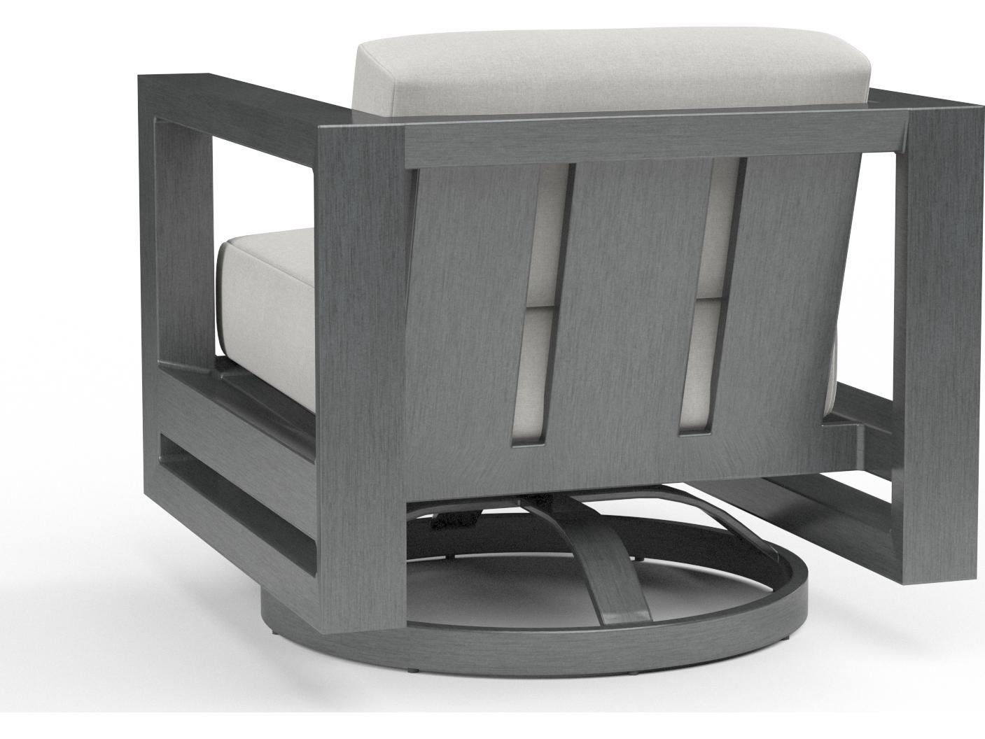 Sunset West Redondo Aluminum Slate Swivel Patio Lounge Chair