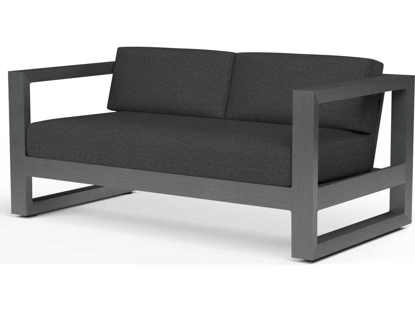 Sunset West Redondo Slate Aluminum Cushion Loveseat