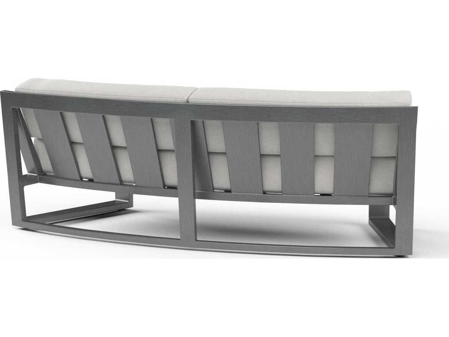 Sunset West Redondo Grays Aluminum Cushion Sofa