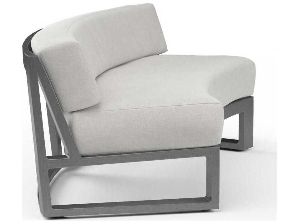 Sunset West Redondo Grays Aluminum Cushion Sofa