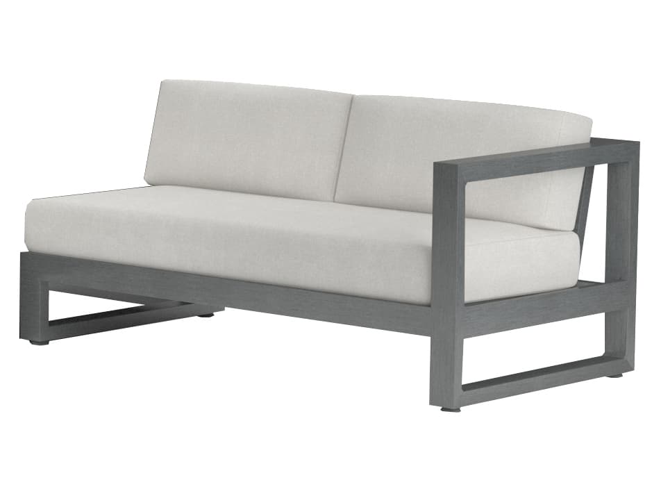 Sunset West Redondo Aluminum Slate Right Arm Outdoor Patio Loveseat
