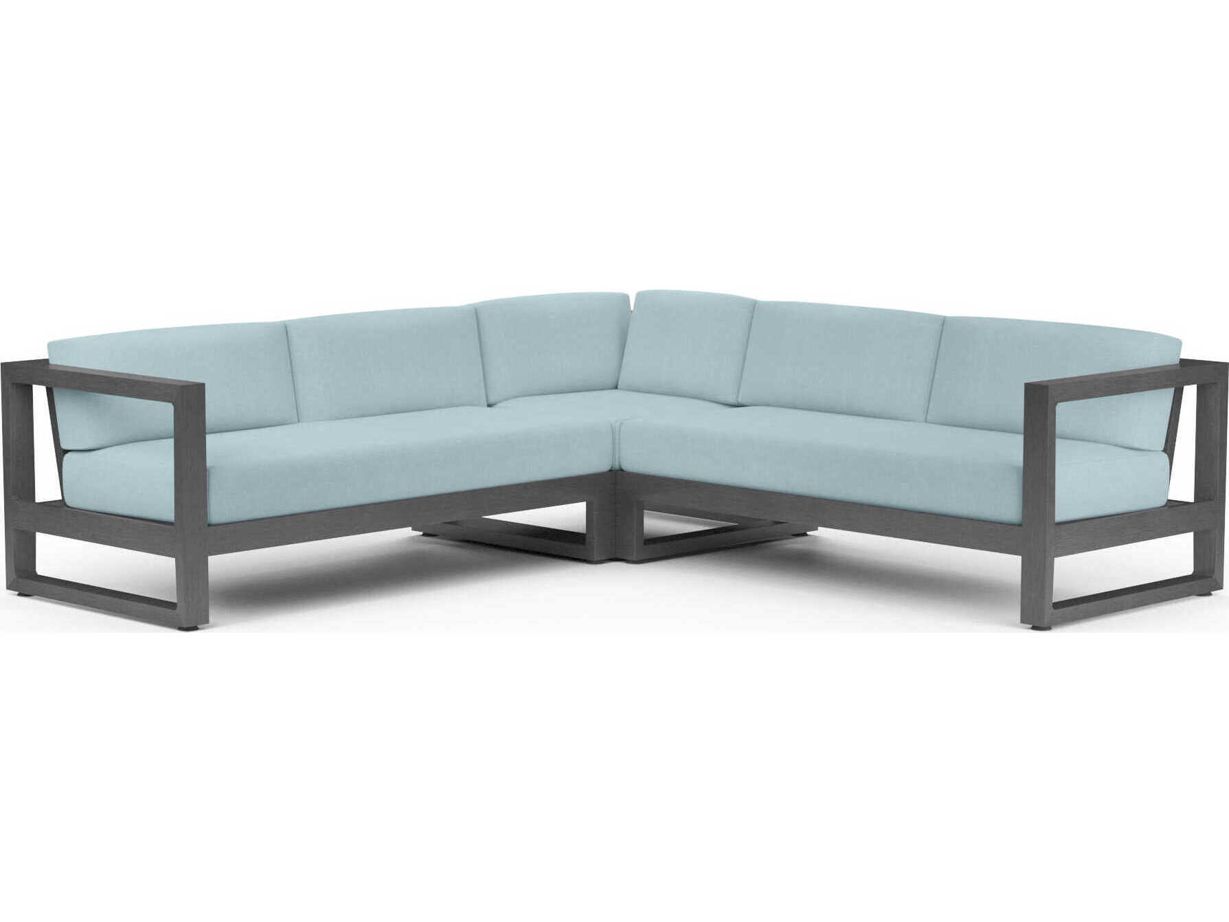 Sunset West Redondo Slate Aluminum Cushion Sofa