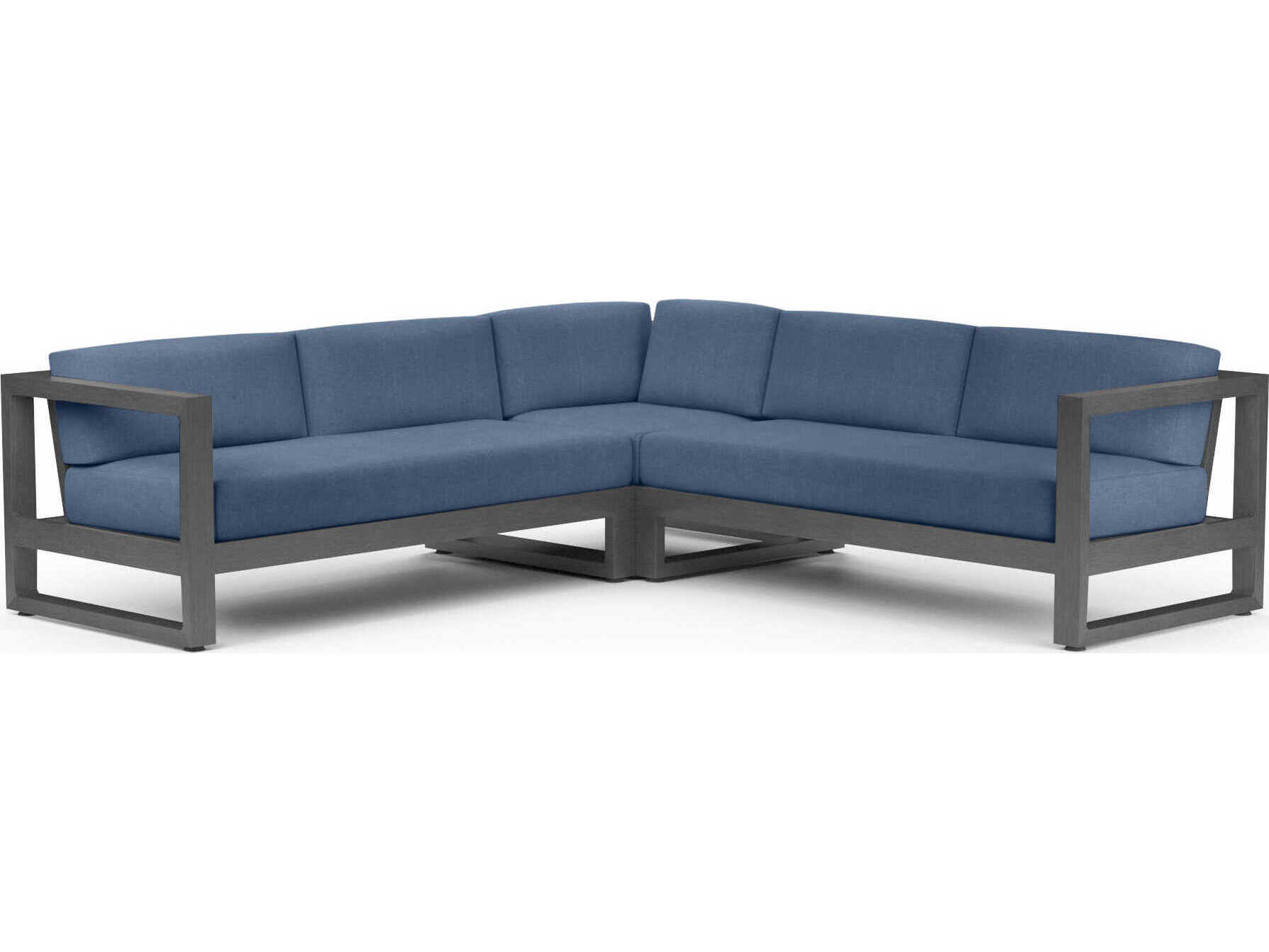 Sunset West Redondo Slate Aluminum Cushion Sofa