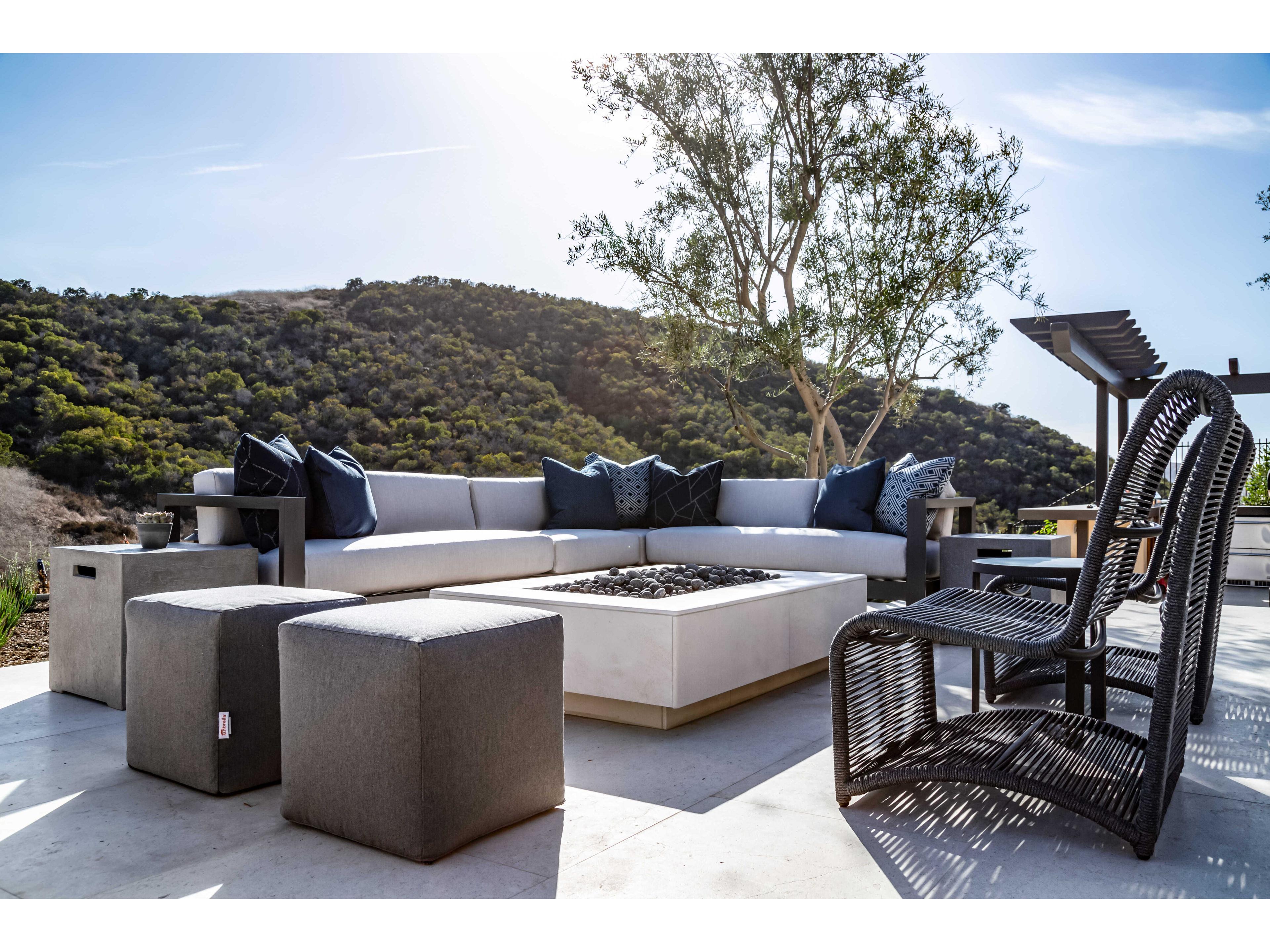 Sunset West Redondo Slate Aluminum Cushion Sofa